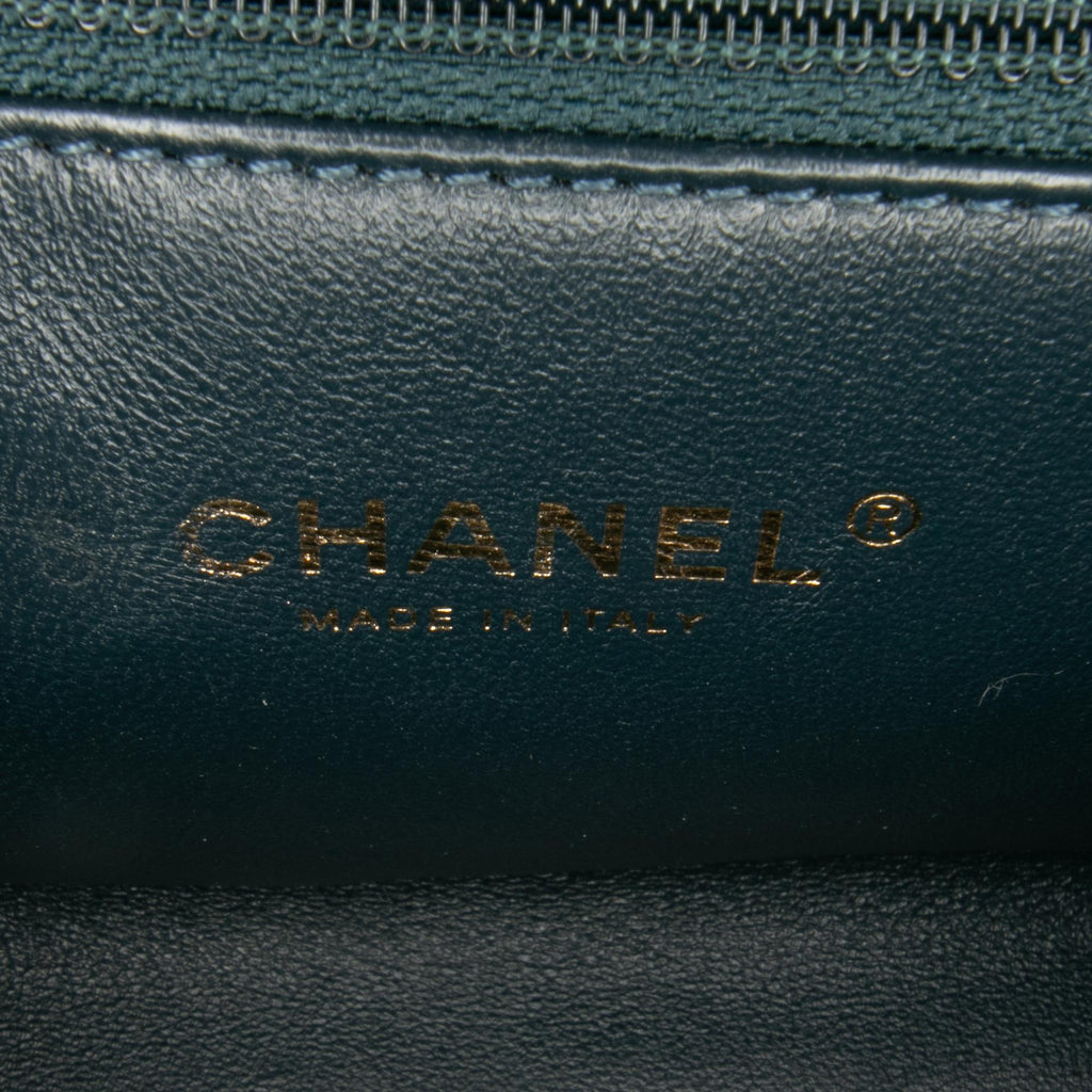 Chanel CC Chevron Calfskin Medal Flap