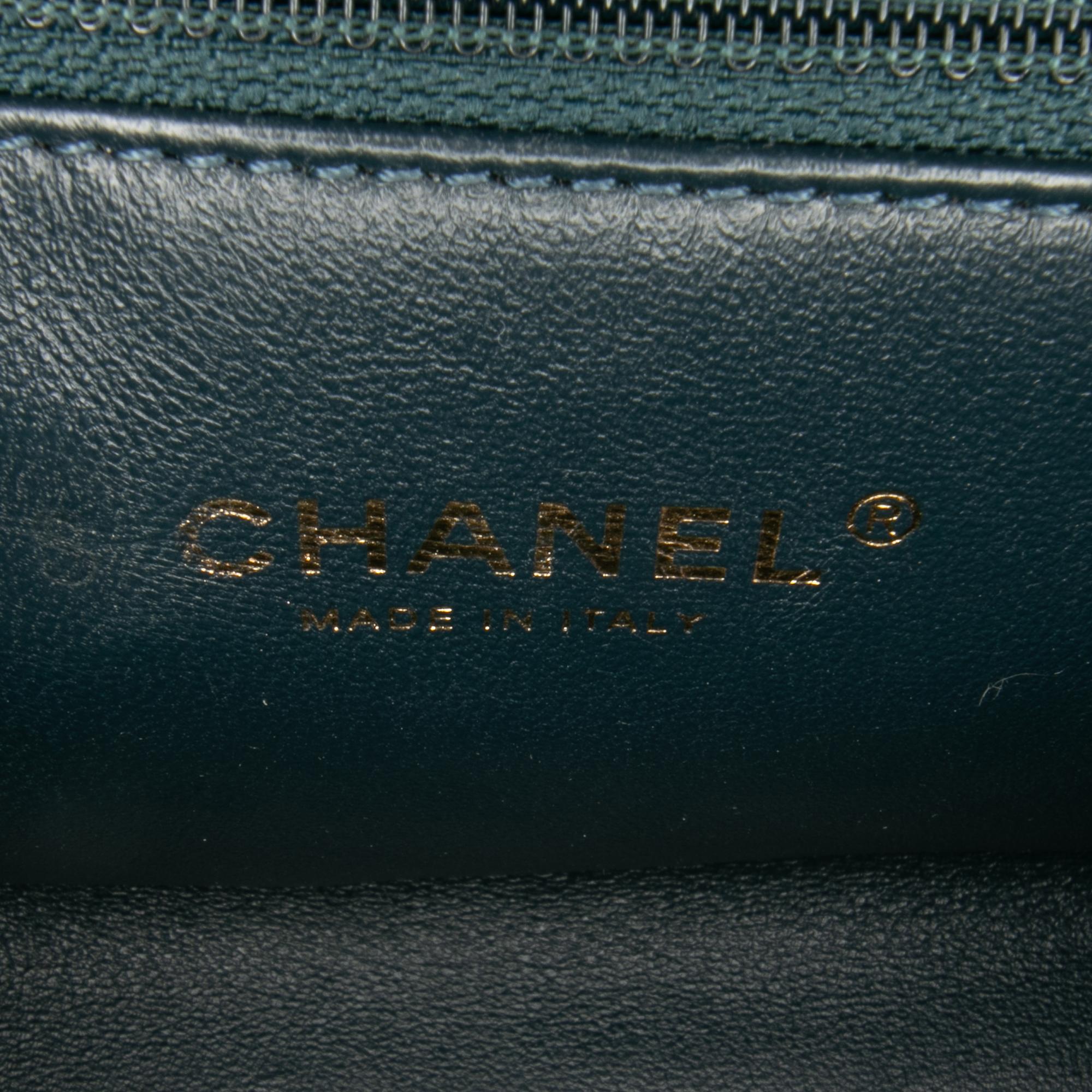 Chanel CC Chevron Calfskin Medal Flap