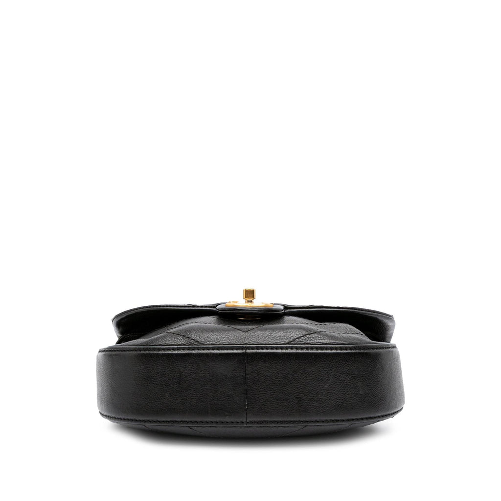 Chanel CC Chevron Calfskin Round Flap Satchel