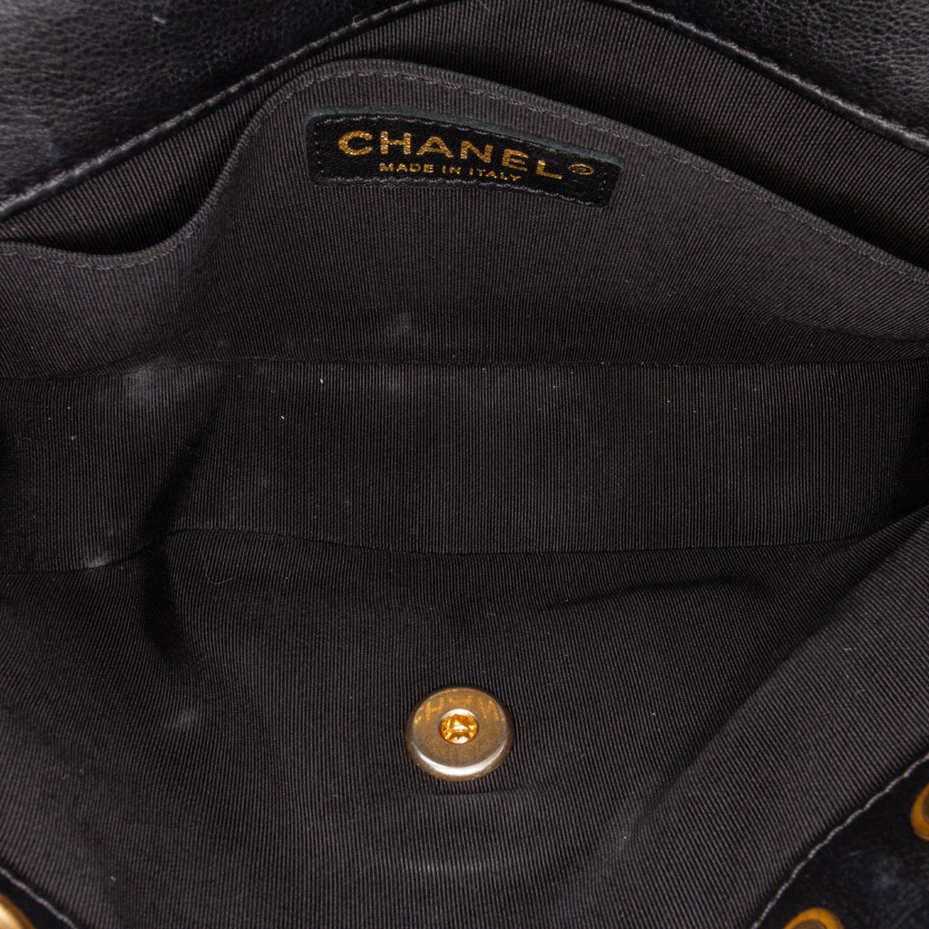 Chanel CC Chevron Calfskin Round Flap Satchel