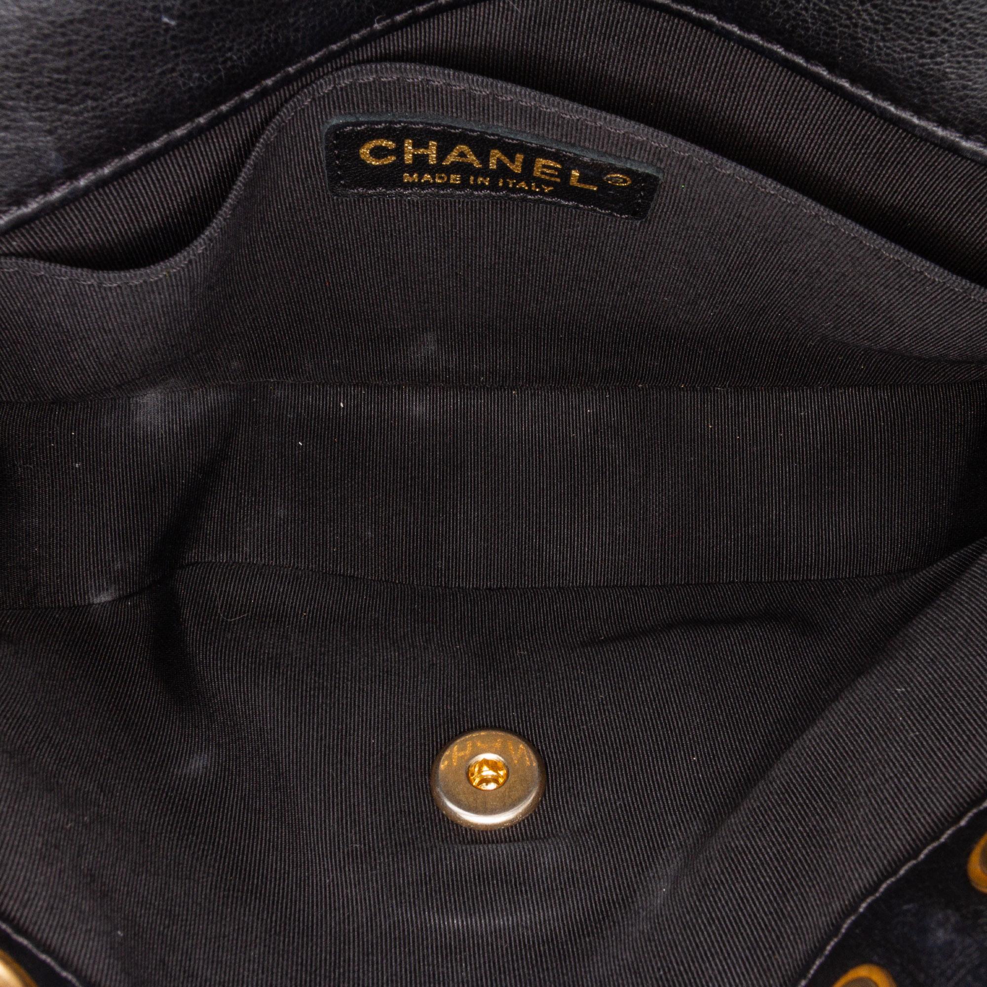 Chanel CC Chevron Calfskin Round Flap Satchel