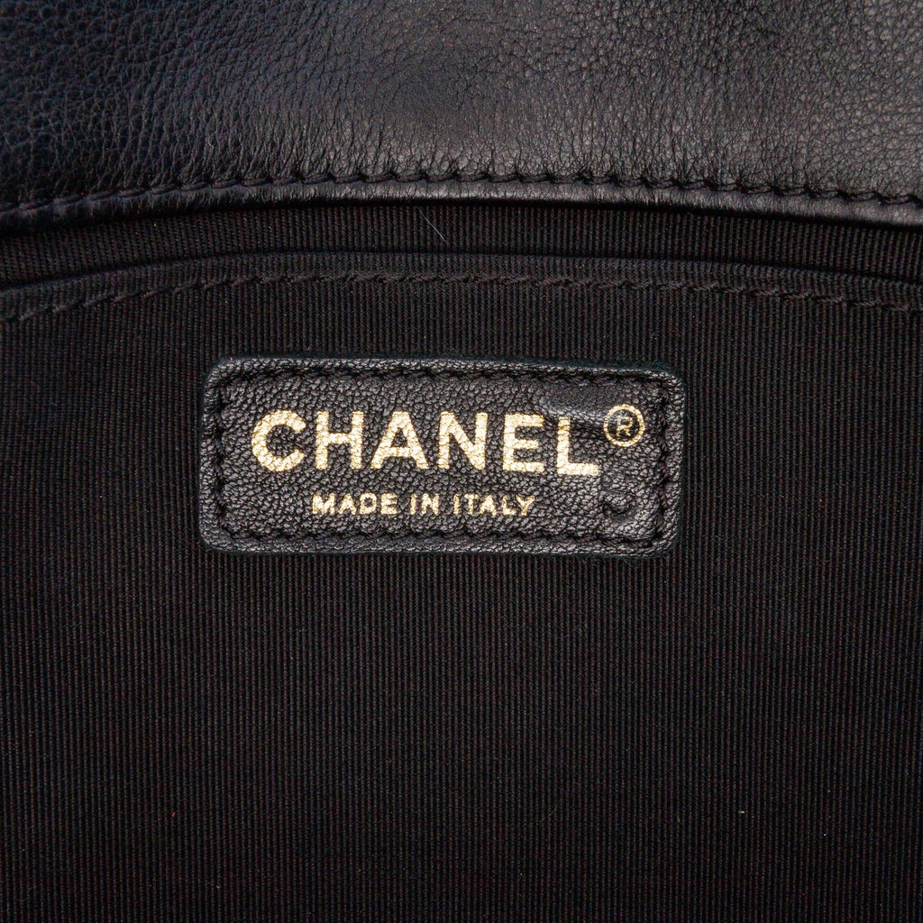 Chanel CC Chevron Calfskin Round Flap Satchel