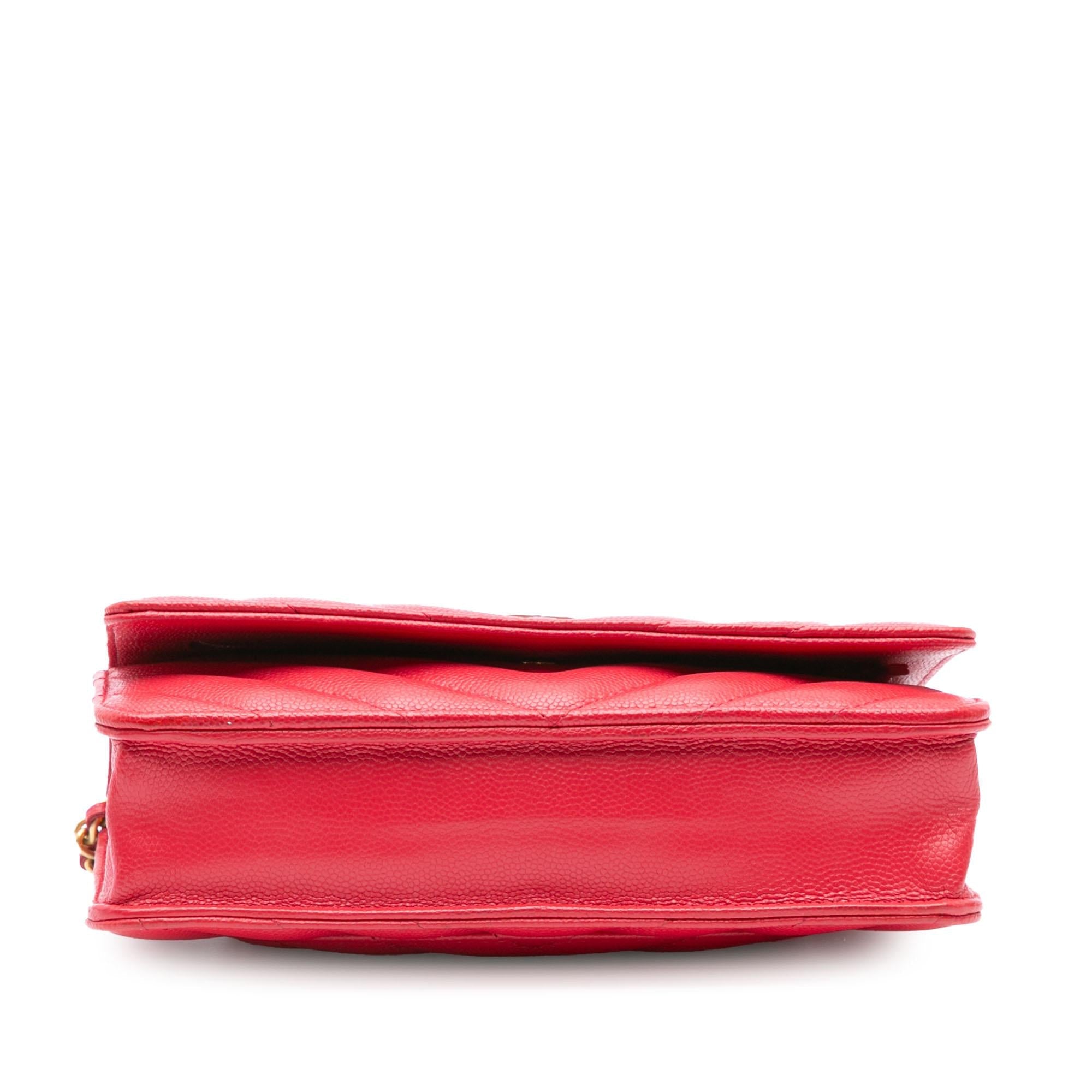 Chanel CC Chevron Caviar Ancient Greek Charms Wallet On Chain