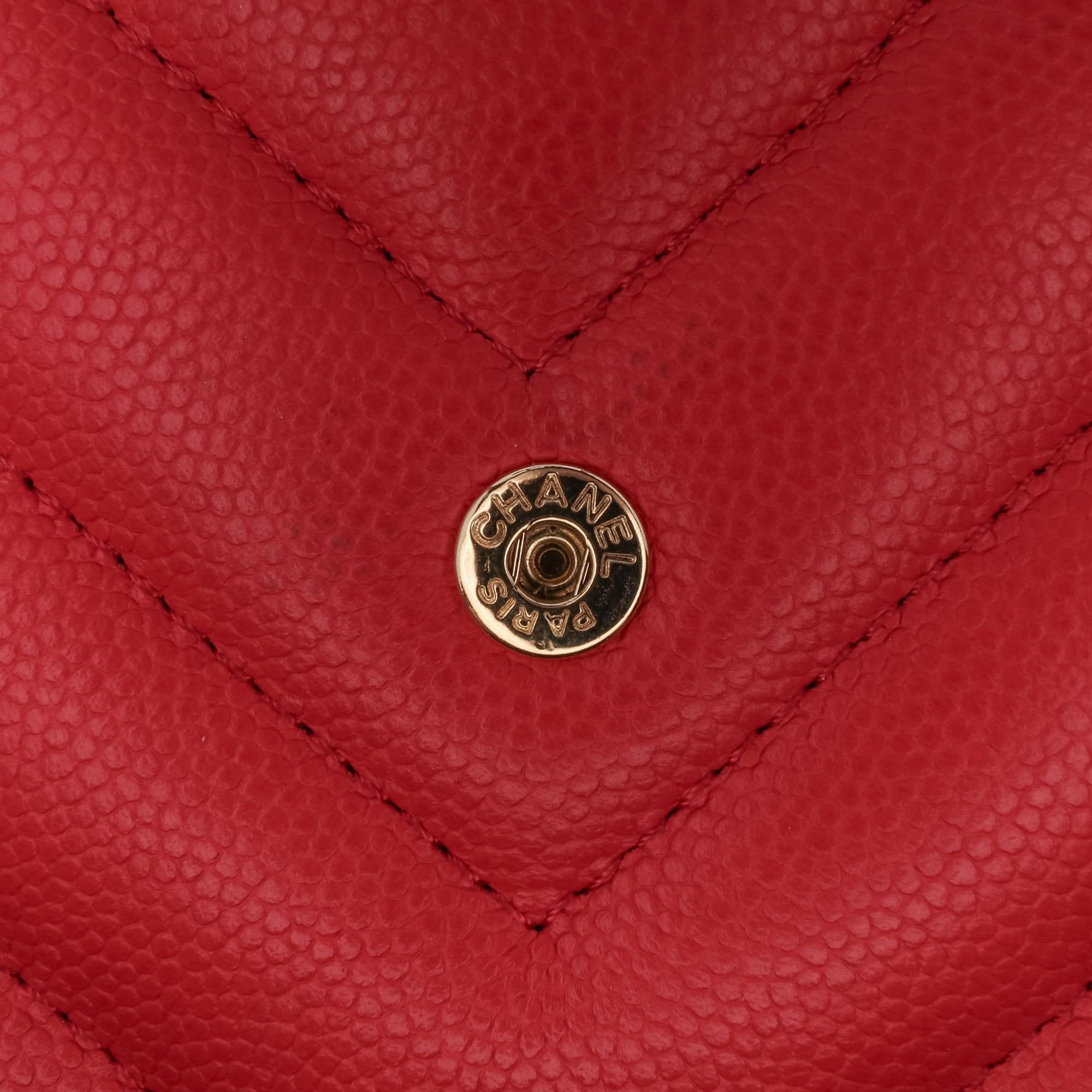 Chanel CC Chevron Caviar Ancient Greek Charms Wallet On Chain