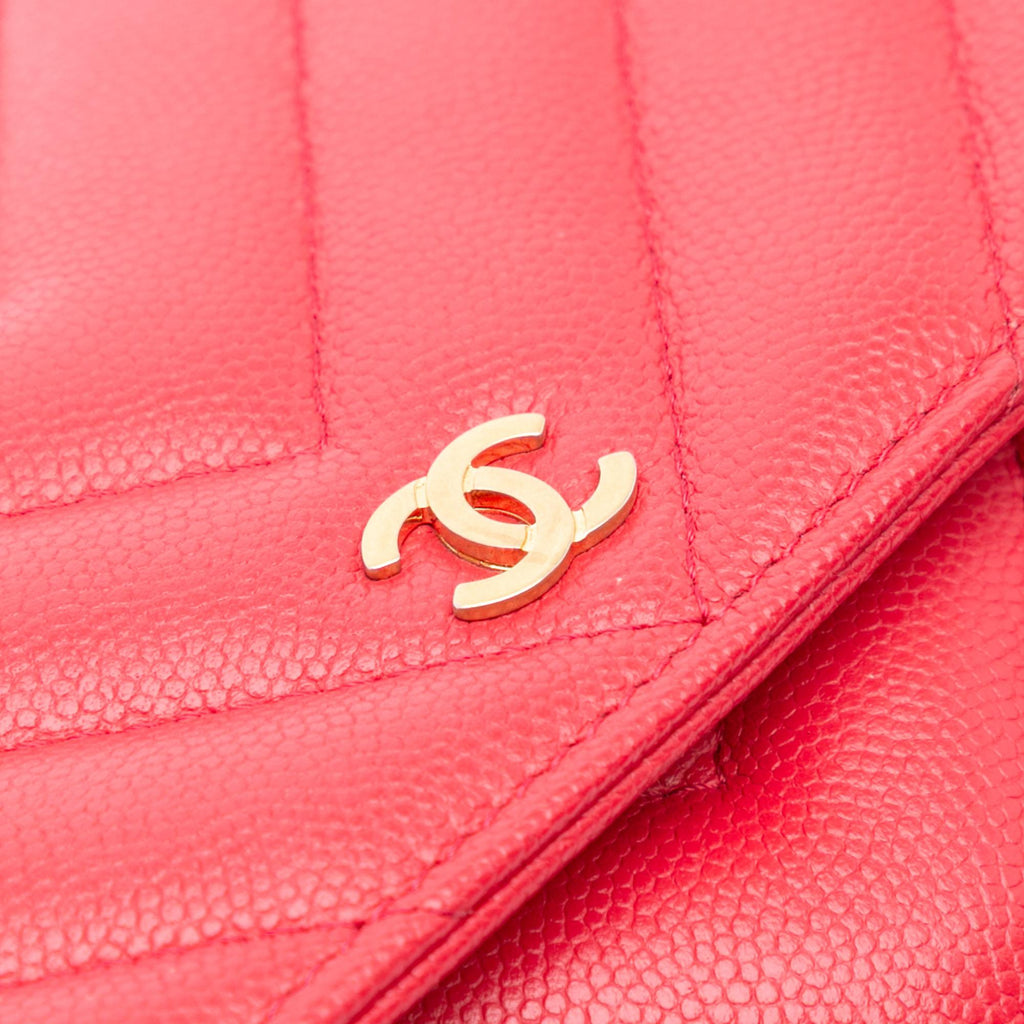 Chanel CC Chevron Caviar Ancient Greek Charms Wallet On Chain