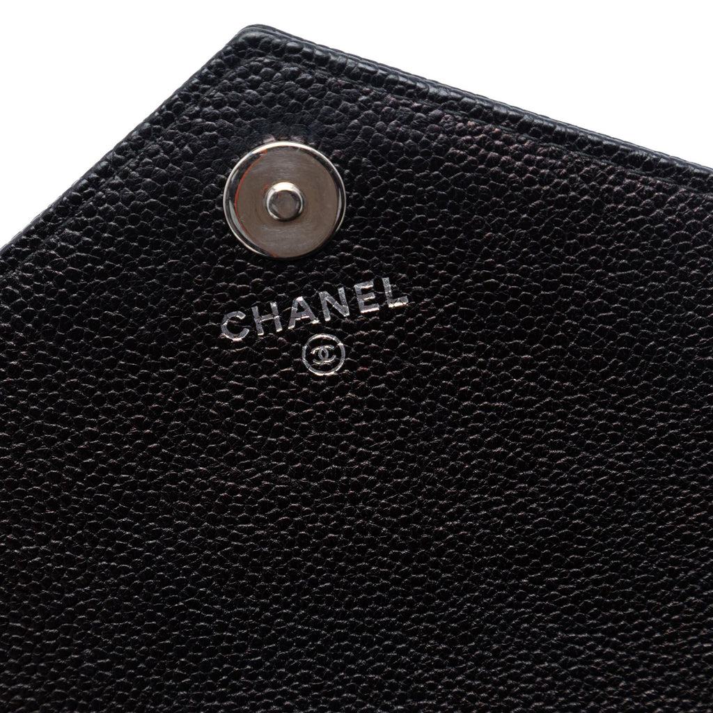 Chanel CC Chevron Caviar Square Wallet On Chain