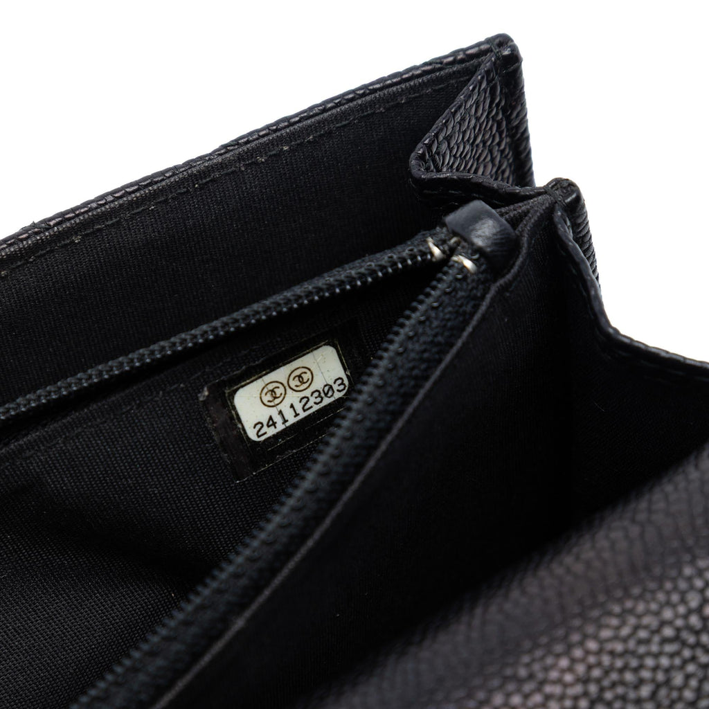 Chanel CC Chevron Caviar Square Wallet On Chain