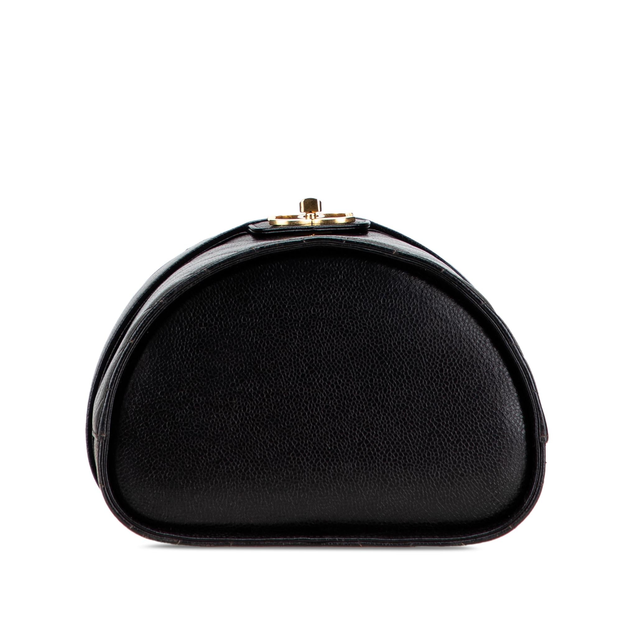 Chanel CC Chevron Caviar Turnlock Vanity Bag