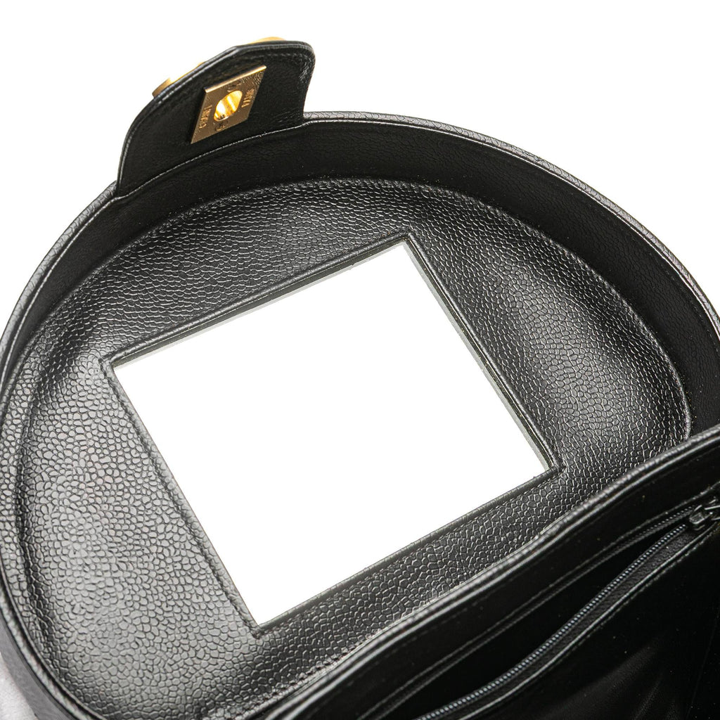 Chanel CC Chevron Caviar Turnlock Vanity Bag