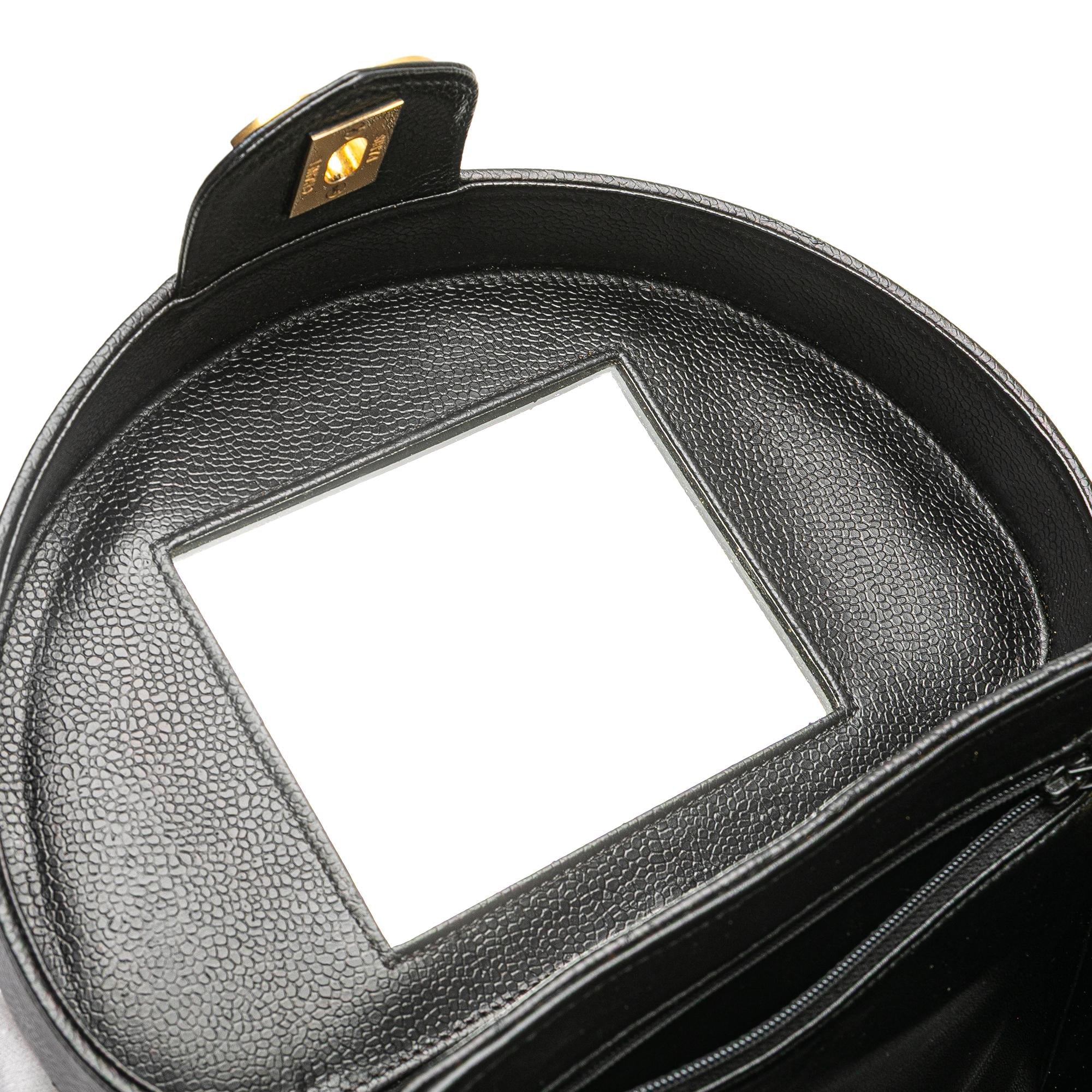 Chanel CC Chevron Caviar Turnlock Vanity Bag