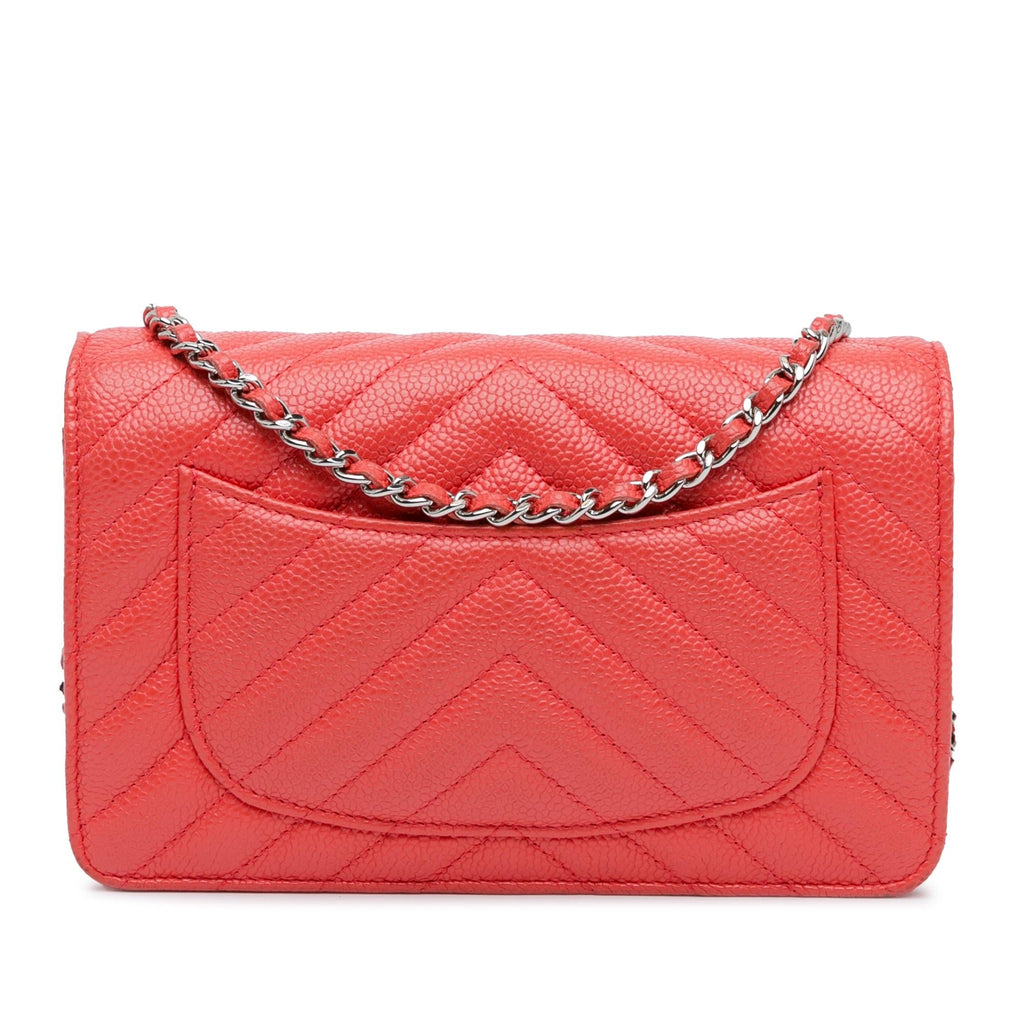 Chanel CC Chevron Caviar Wallet On Chain (SHG-Z8eO2B)