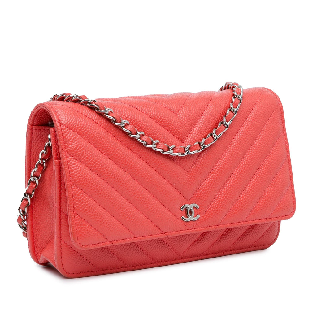 Chanel CC Chevron Caviar Wallet On Chain (SHG-Z8eO2B)
