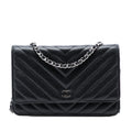 Chanel CC Chevron Caviar Wallet On Chain