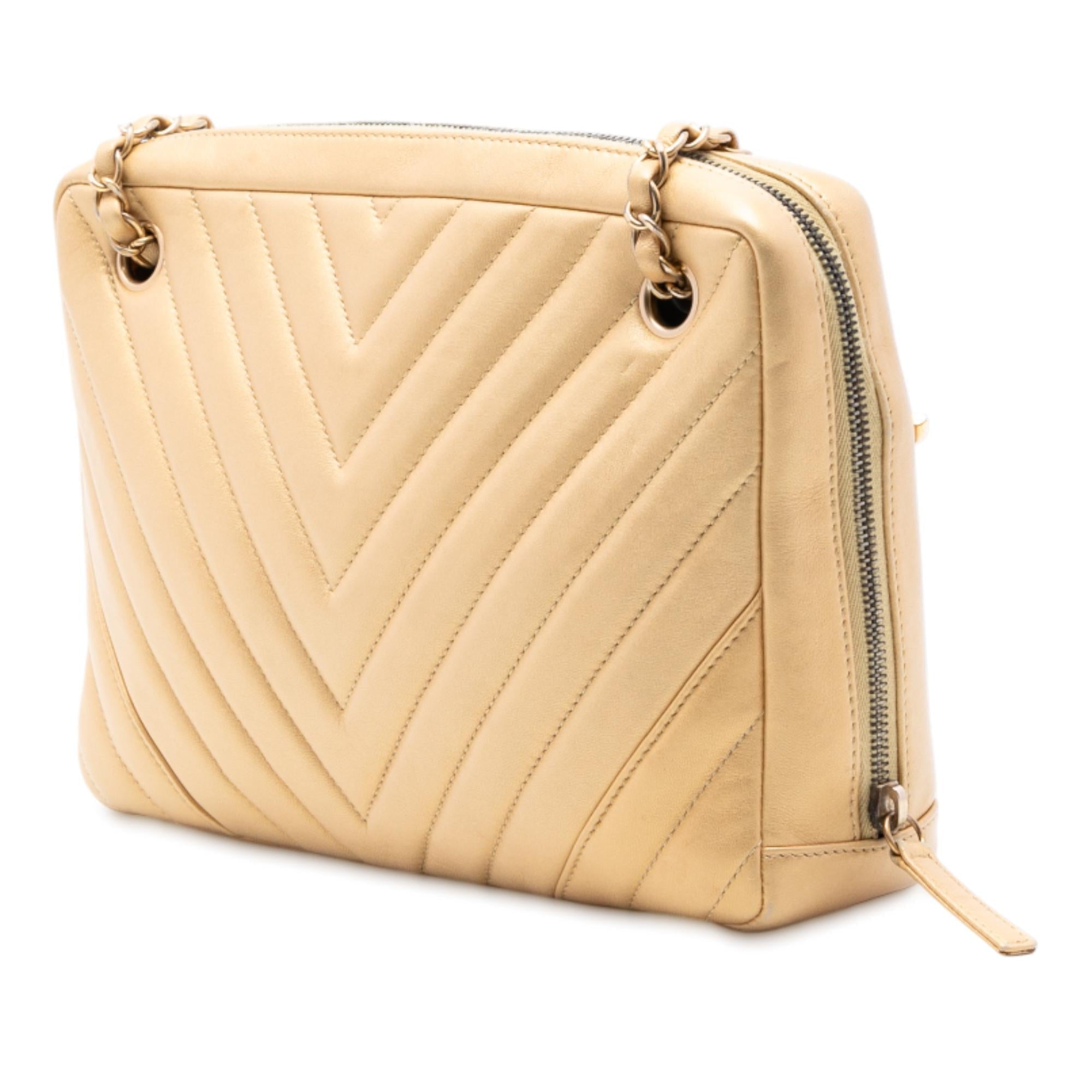 Chanel CC Chevron Lambskin Camera Shoulder Bag