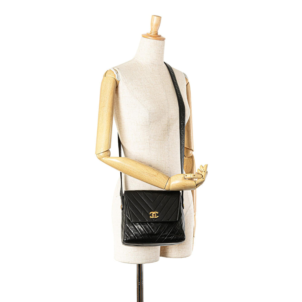 Chanel CC Chevron Lambskin Flap