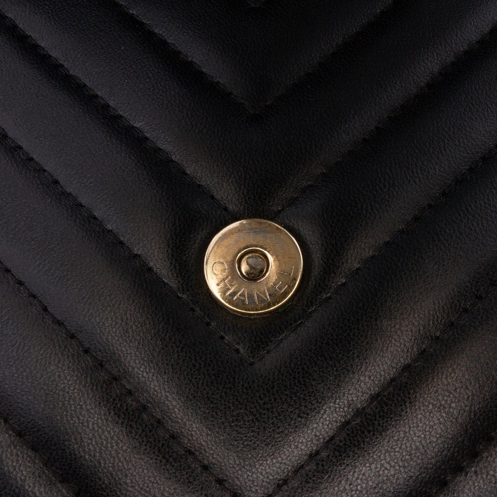 Chanel CC Chevron Lambskin Square Wallet On Chain