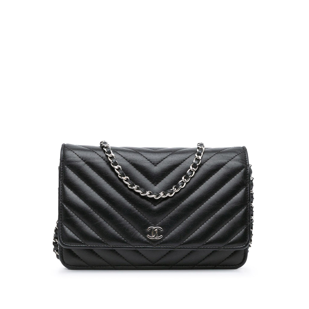 Chanel CC Chevron Lambskin Wallet On Chain