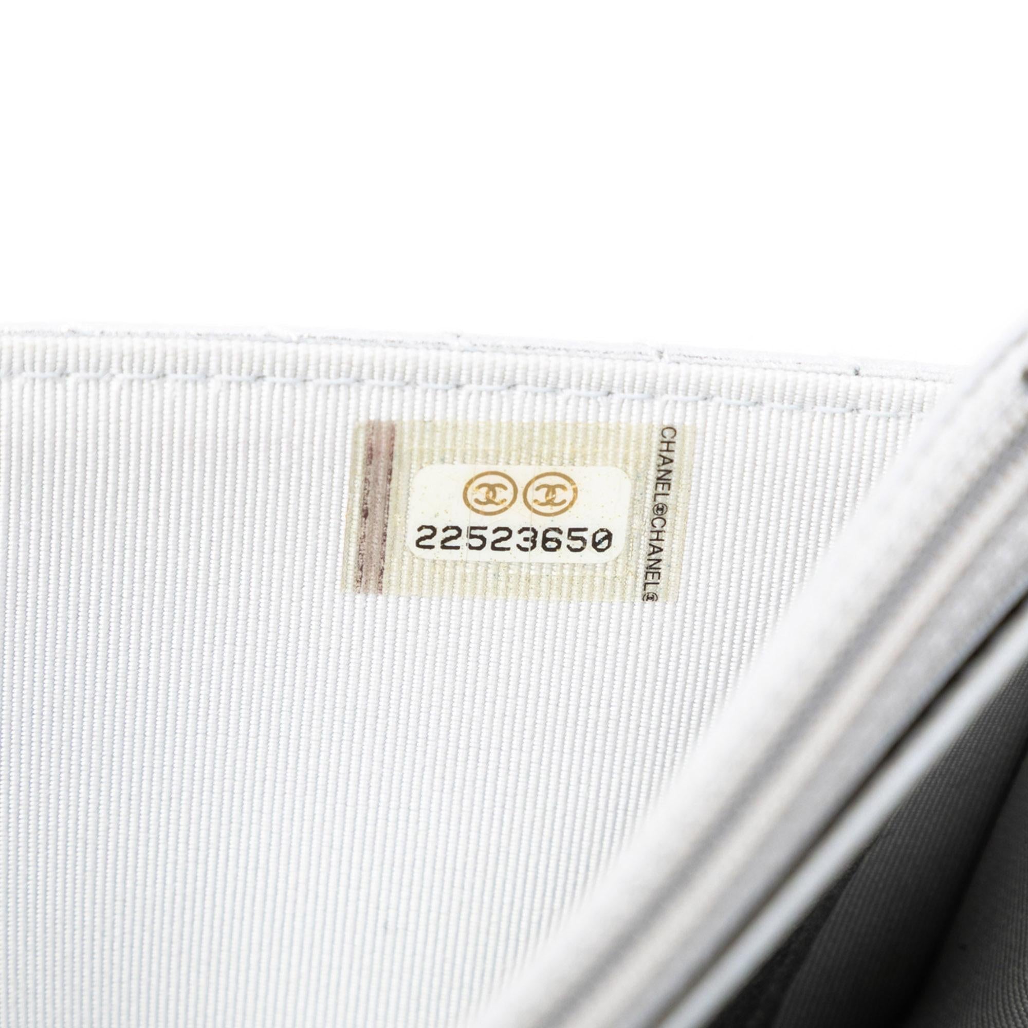 Chanel CC Chevron Metallic Lambskin Wallet On Chain