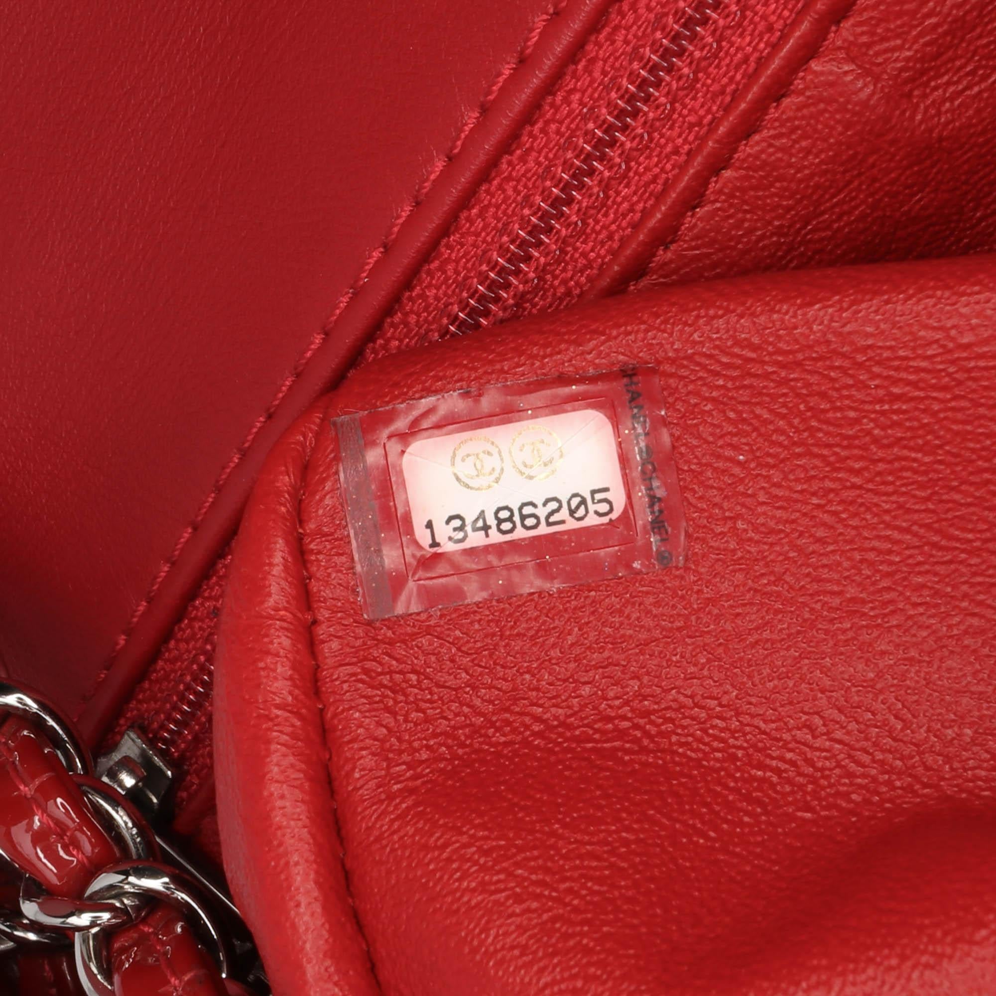 Chanel CC Chevron Patent Accordion Single Flap