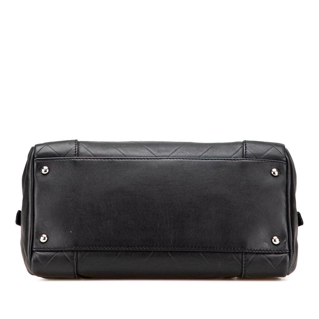 Chanel CC Chevron Quilted Lambskin Boston