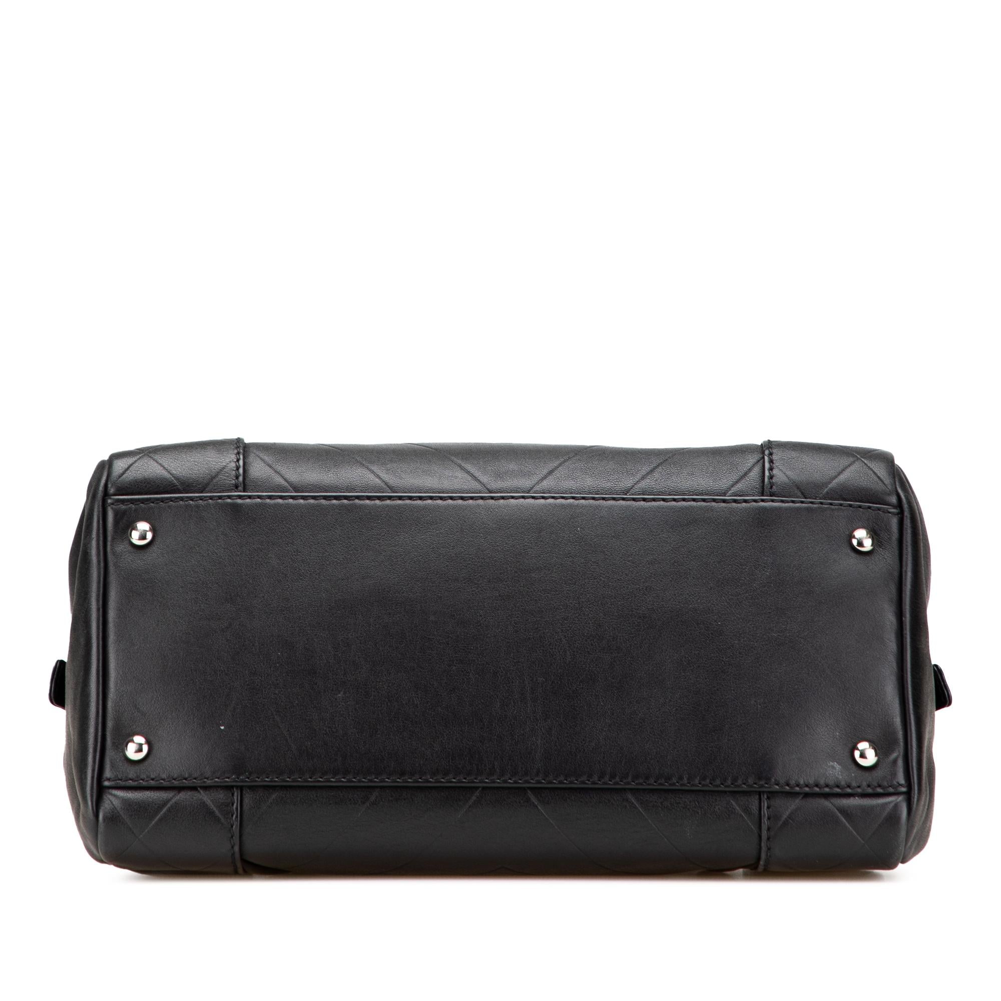 Chanel CC Chevron Quilted Lambskin Boston