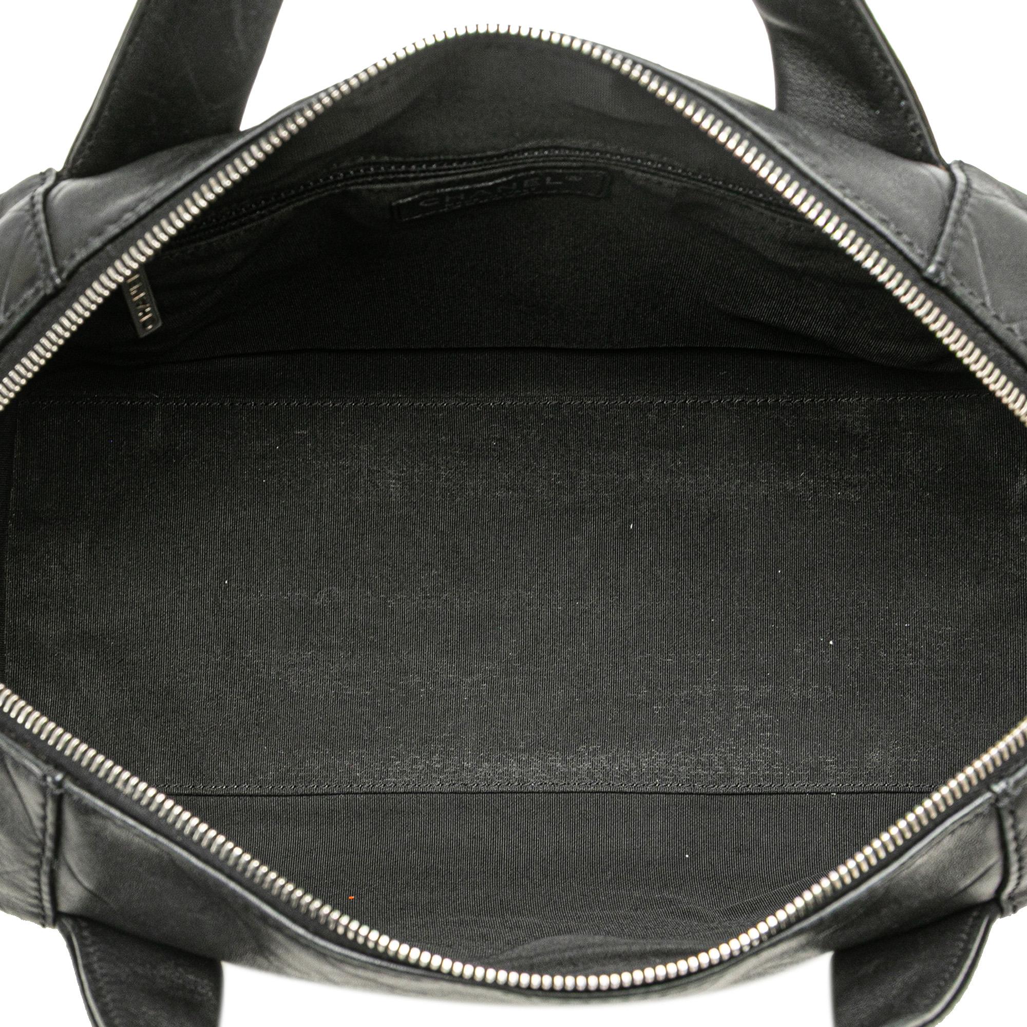 Chanel CC Chevron Quilted Lambskin Boston