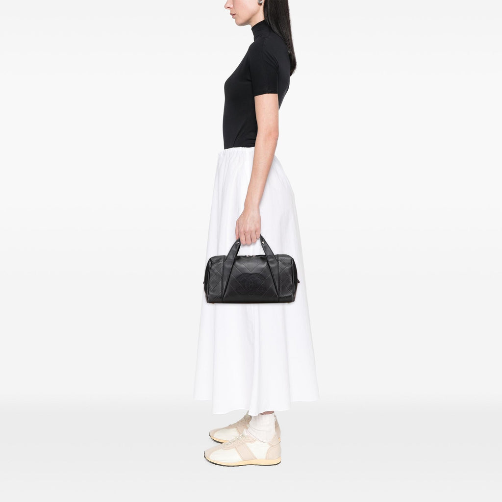 Chanel CC Chevron Quilted Lambskin Boston
