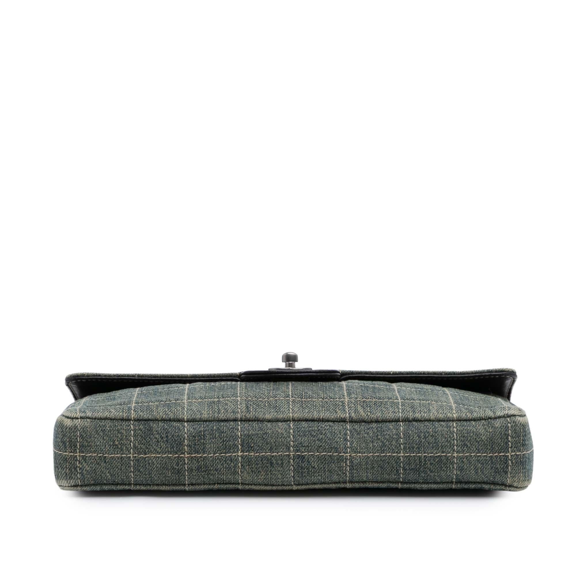 Chanel CC Chocolate Bar Denim East West Flap
