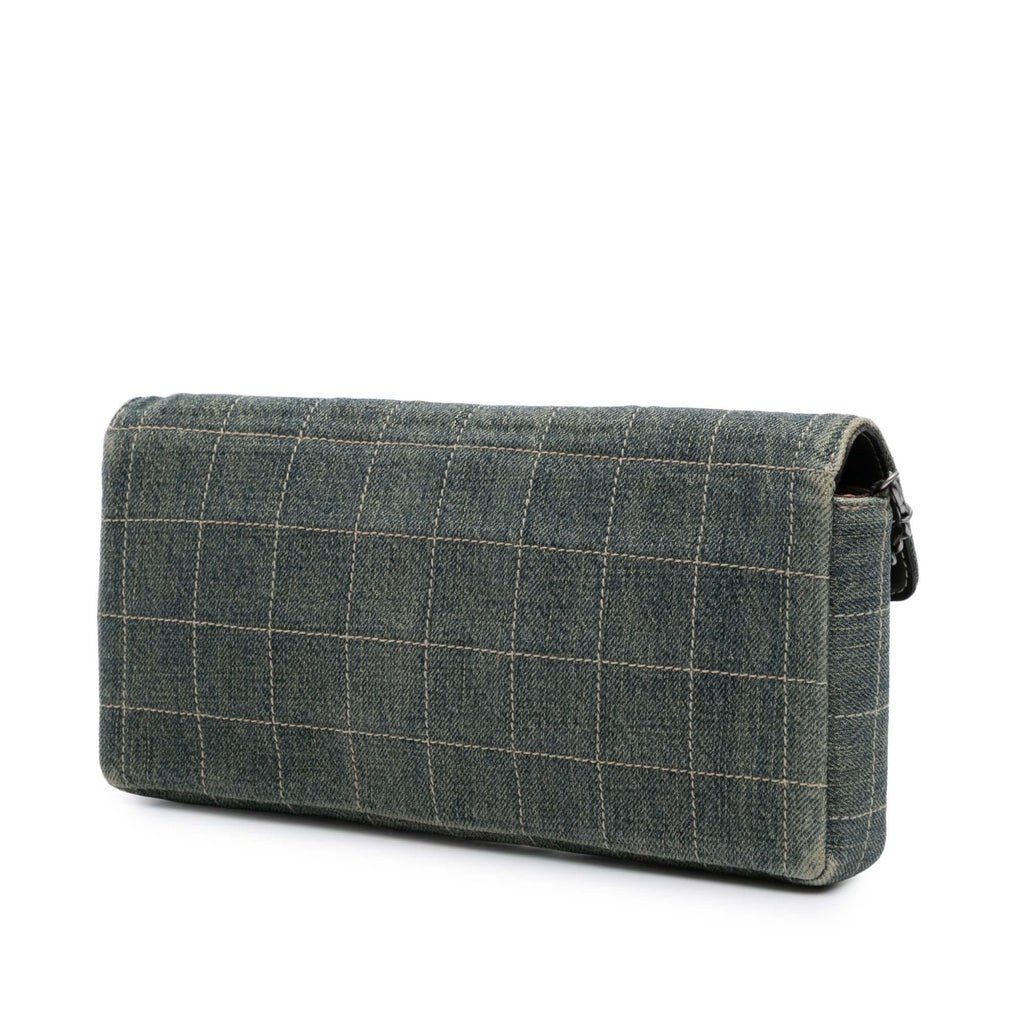 Chanel CC Chocolate Bar Denim East West Flap