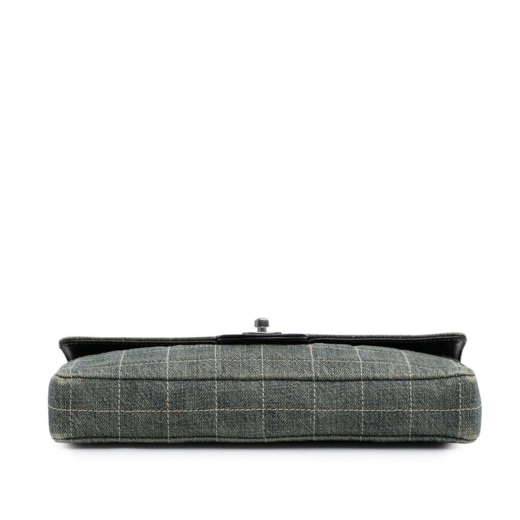 Chanel CC Chocolate Bar Denim East West Flap