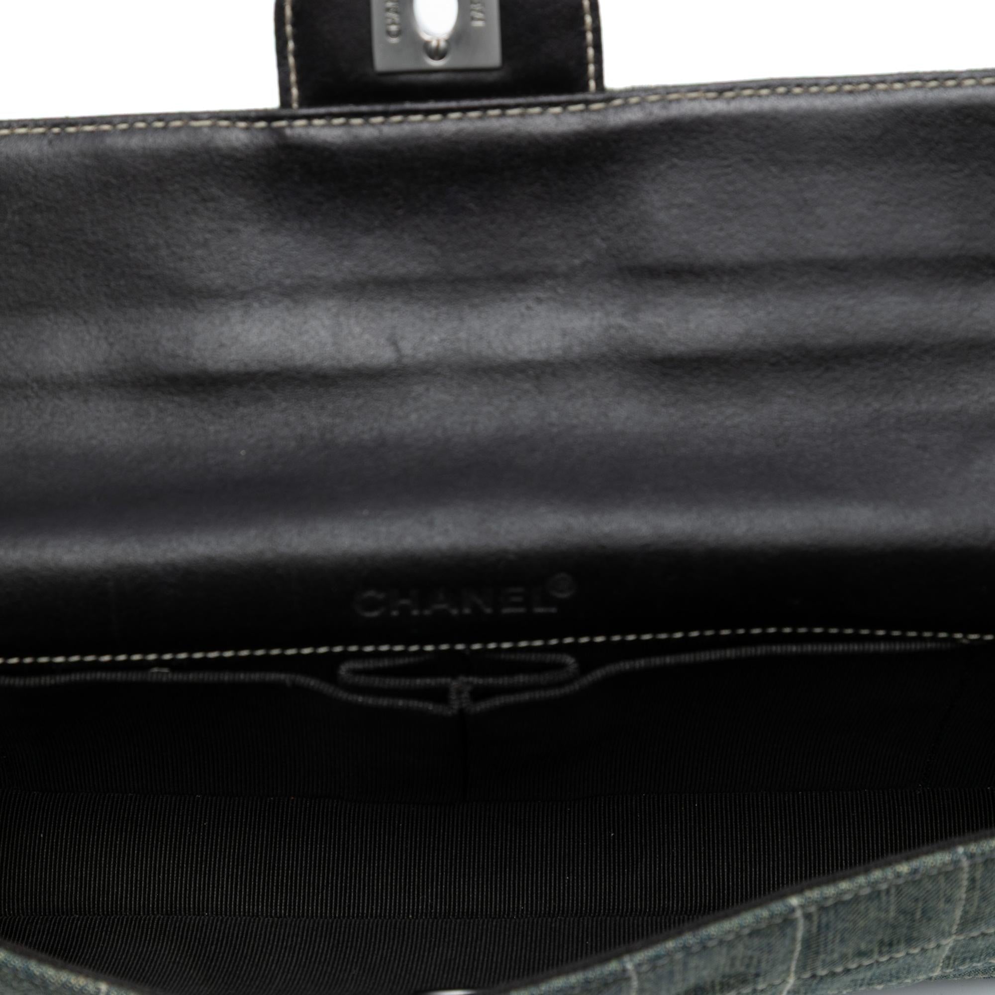 Chanel CC Chocolate Bar Denim East West Flap