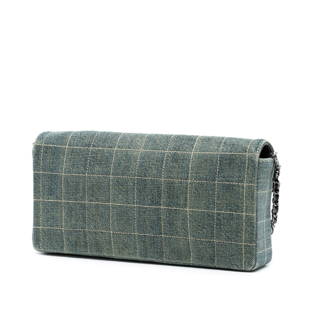 Chanel CC Chocolate Bar Denim East West Flap