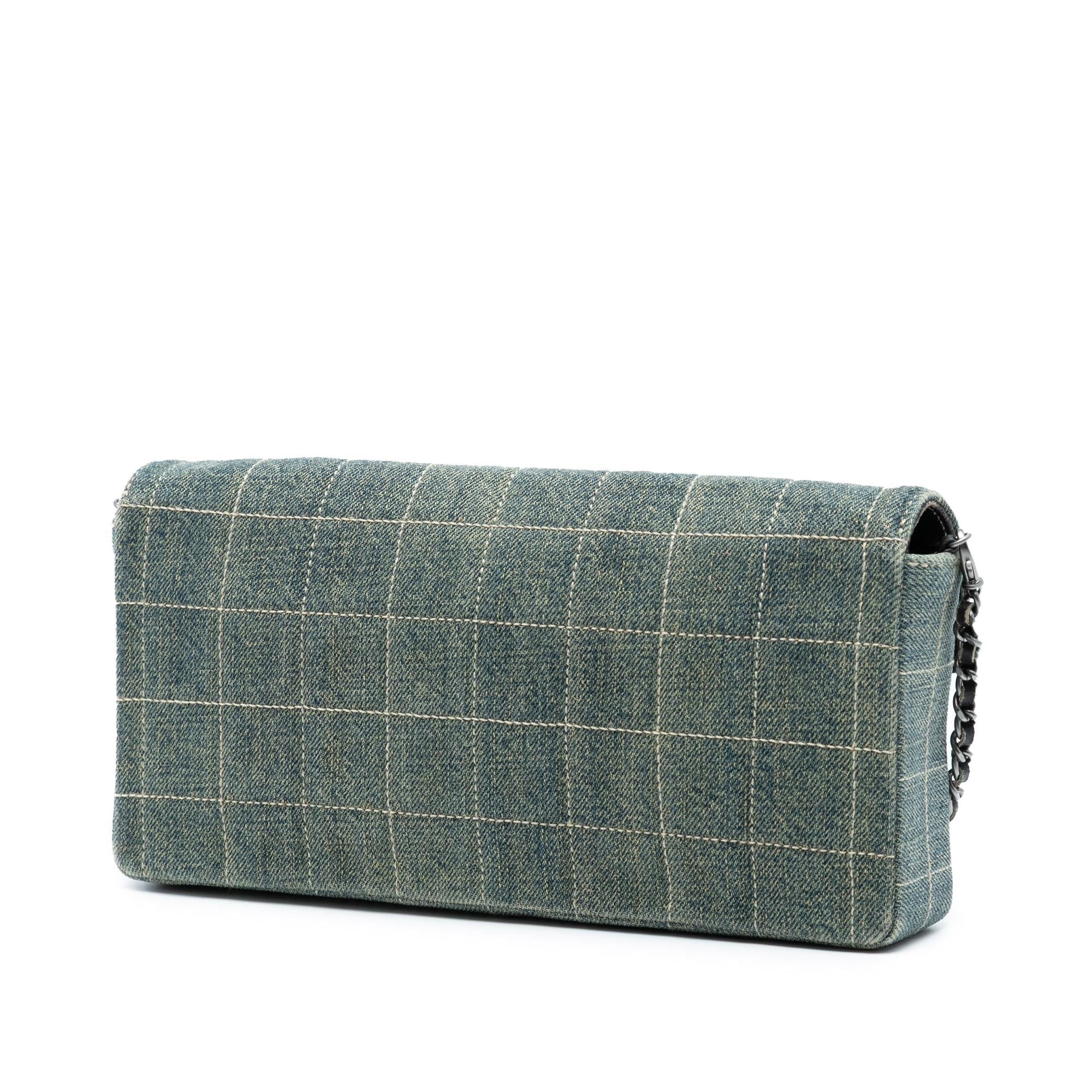 Chanel CC Chocolate Bar Denim East West Flap