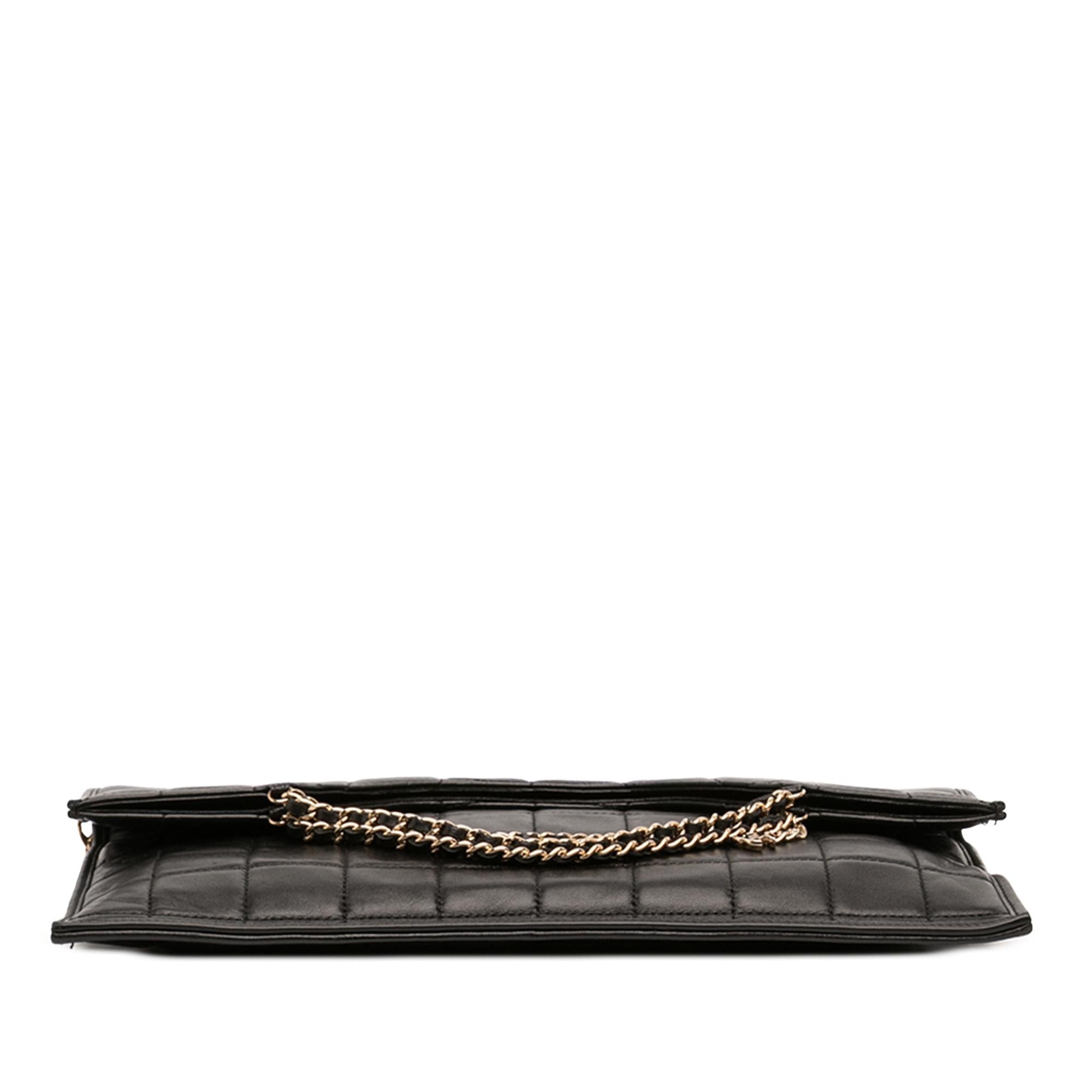 Chanel CC Chocolate Bar Lambskin Fold Down Envelope Shoulder Bag