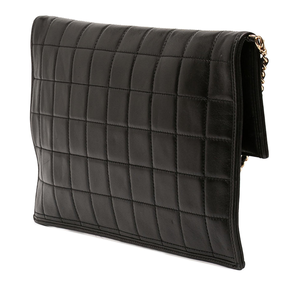 Chanel CC Chocolate Bar Lambskin Fold Down Envelope Shoulder Bag