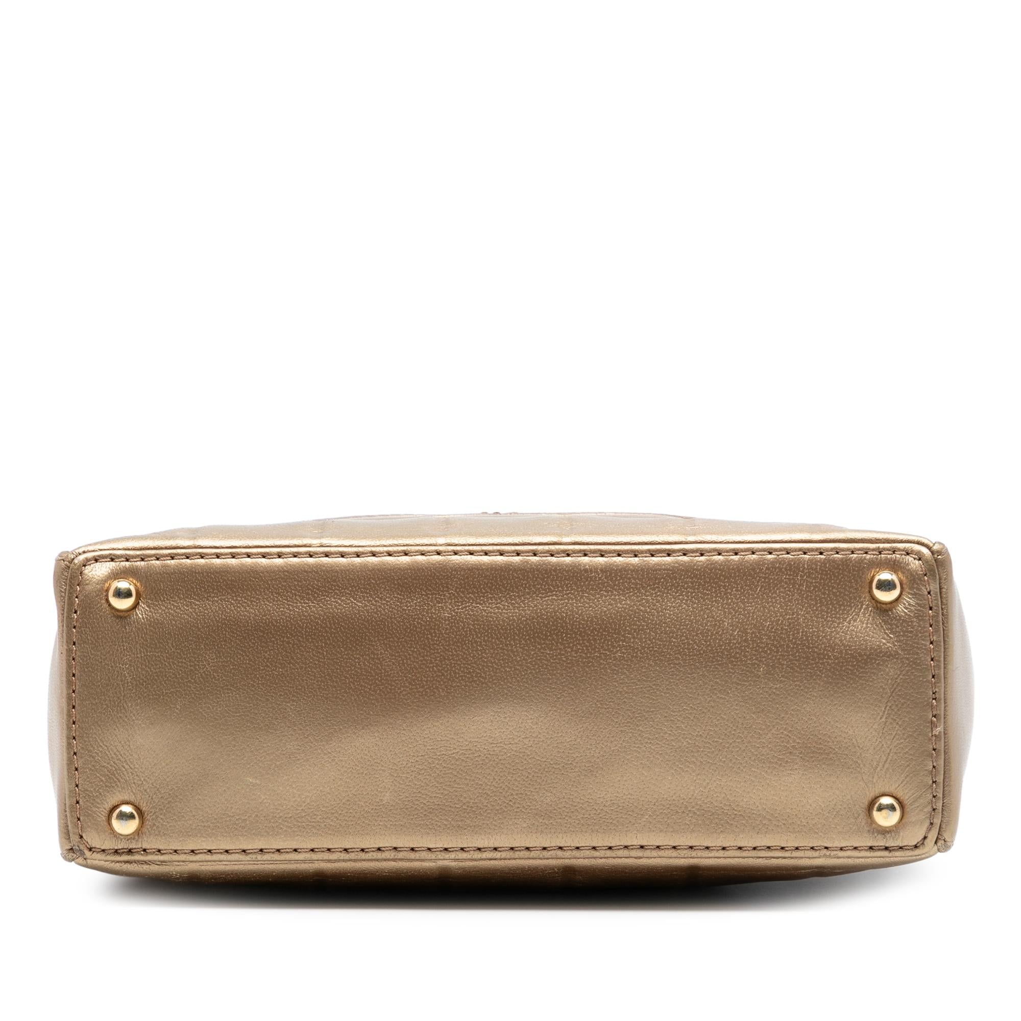 Chanel CC Chocolate Bar Metallic Lambskin Shoulder Bag
