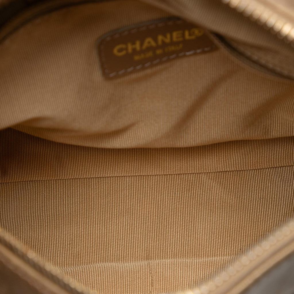 Chanel CC Chocolate Bar Metallic Lambskin Shoulder Bag
