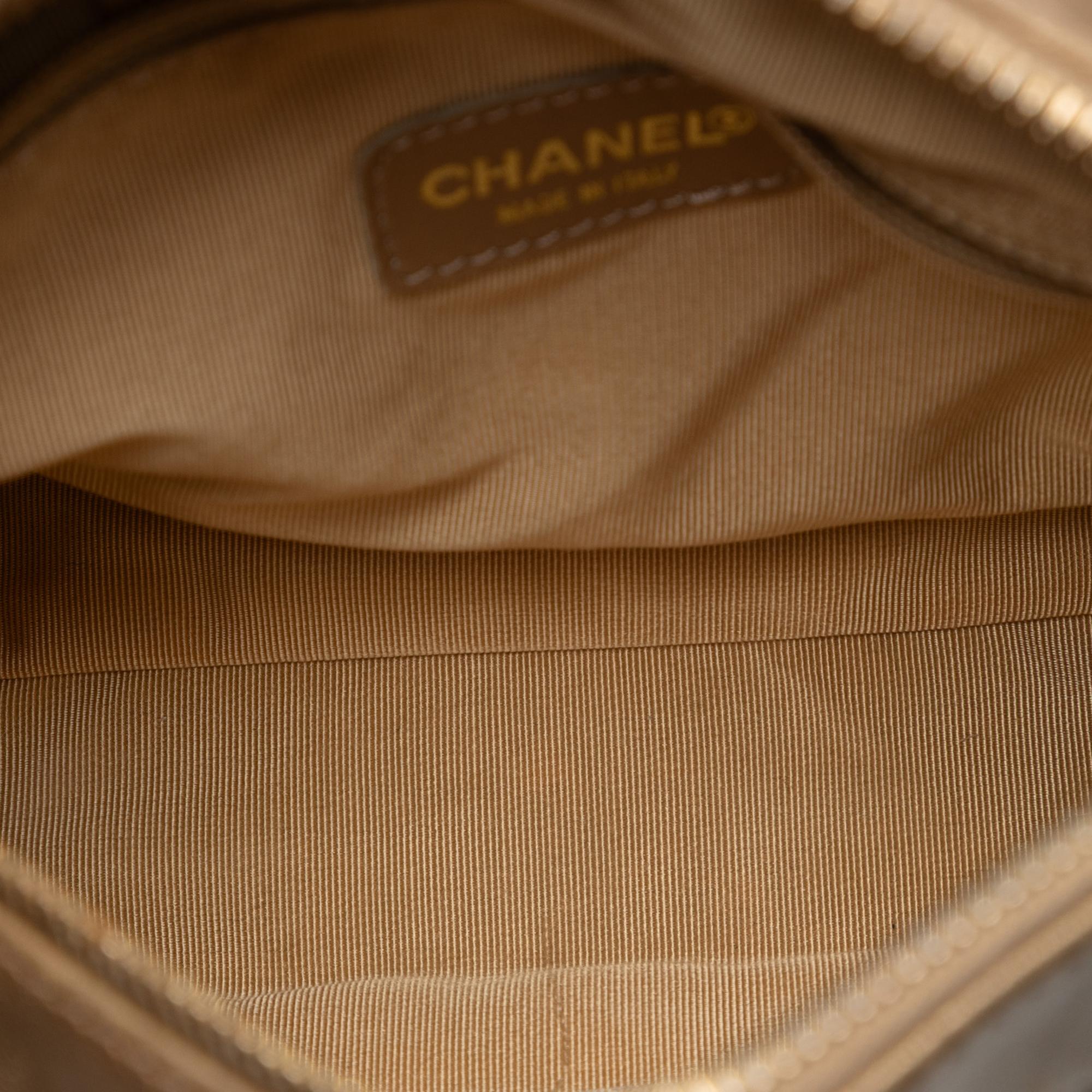 Chanel CC Chocolate Bar Metallic Lambskin Shoulder Bag