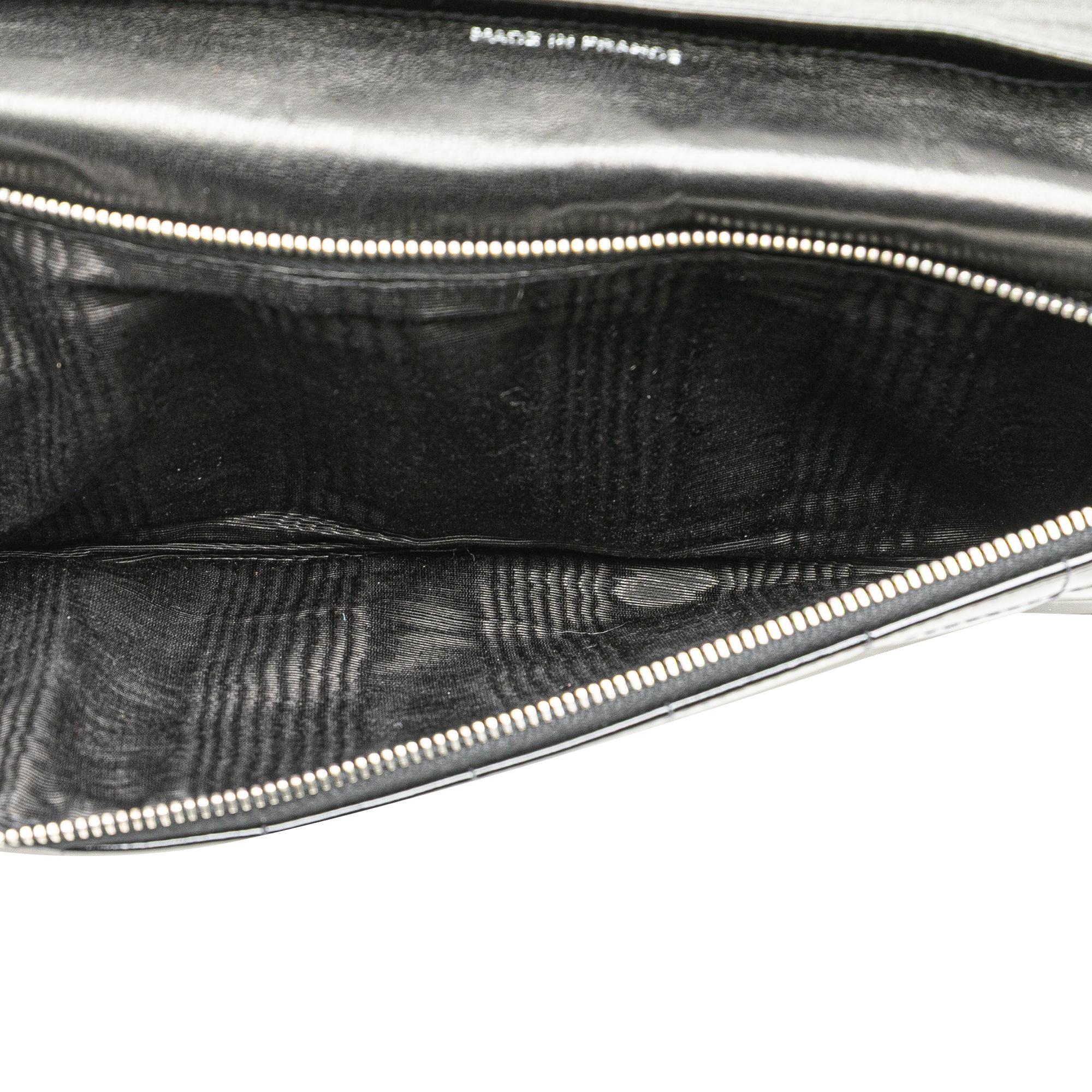 Chanel CC Chocolate Bar Patent Clutch on Chain