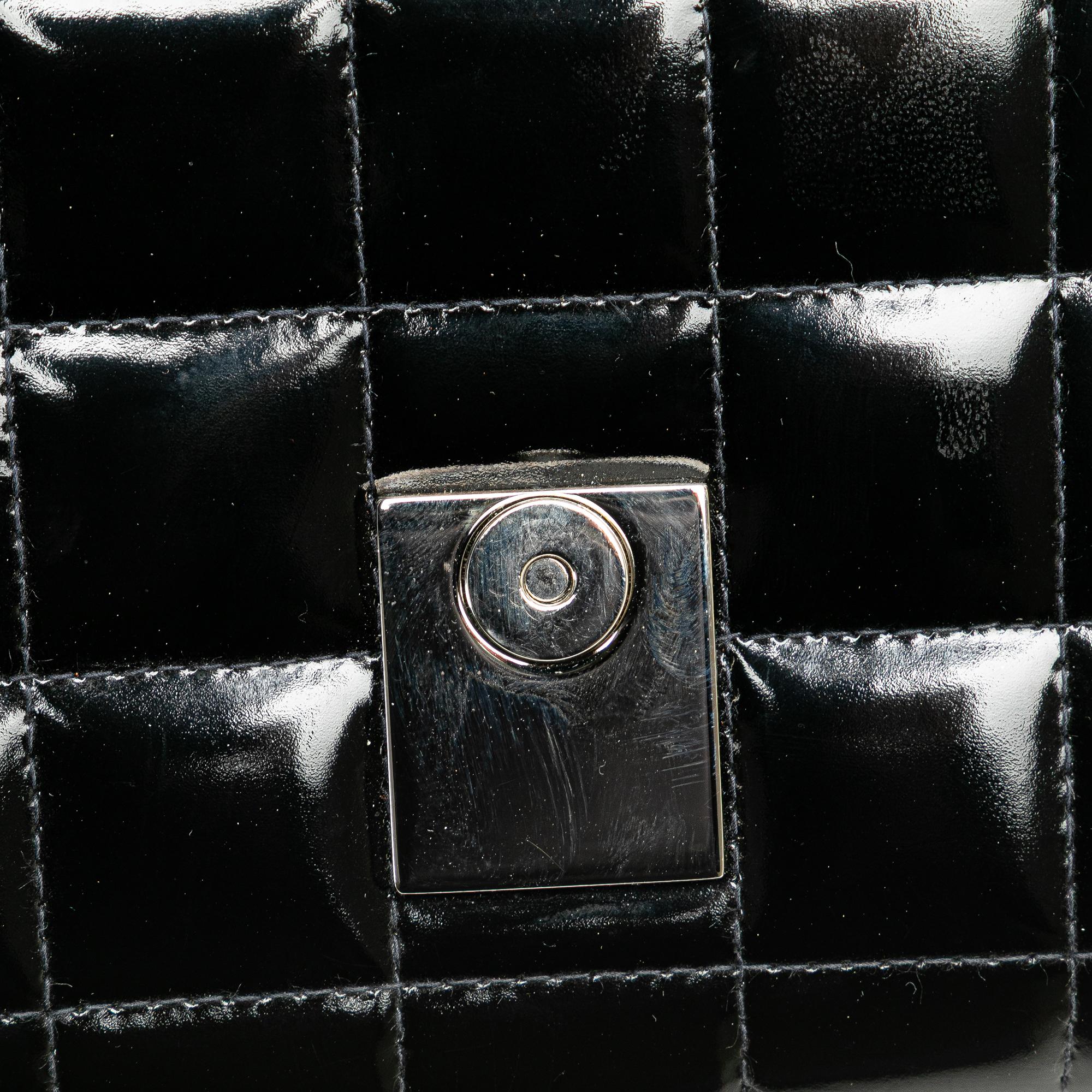 Chanel CC Chocolate Bar Patent Clutch on Chain