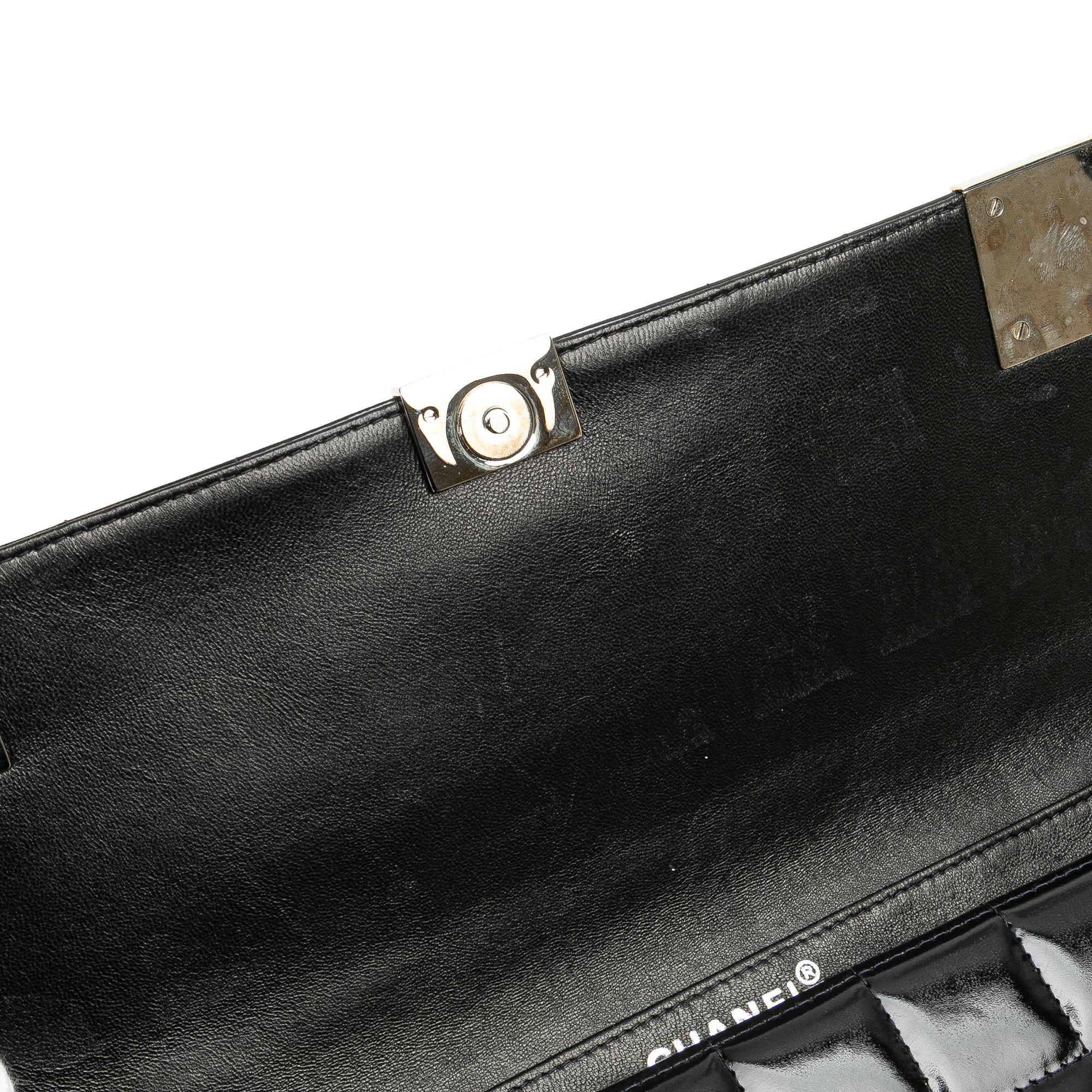 Chanel CC Chocolate Bar Patent Clutch on Chain