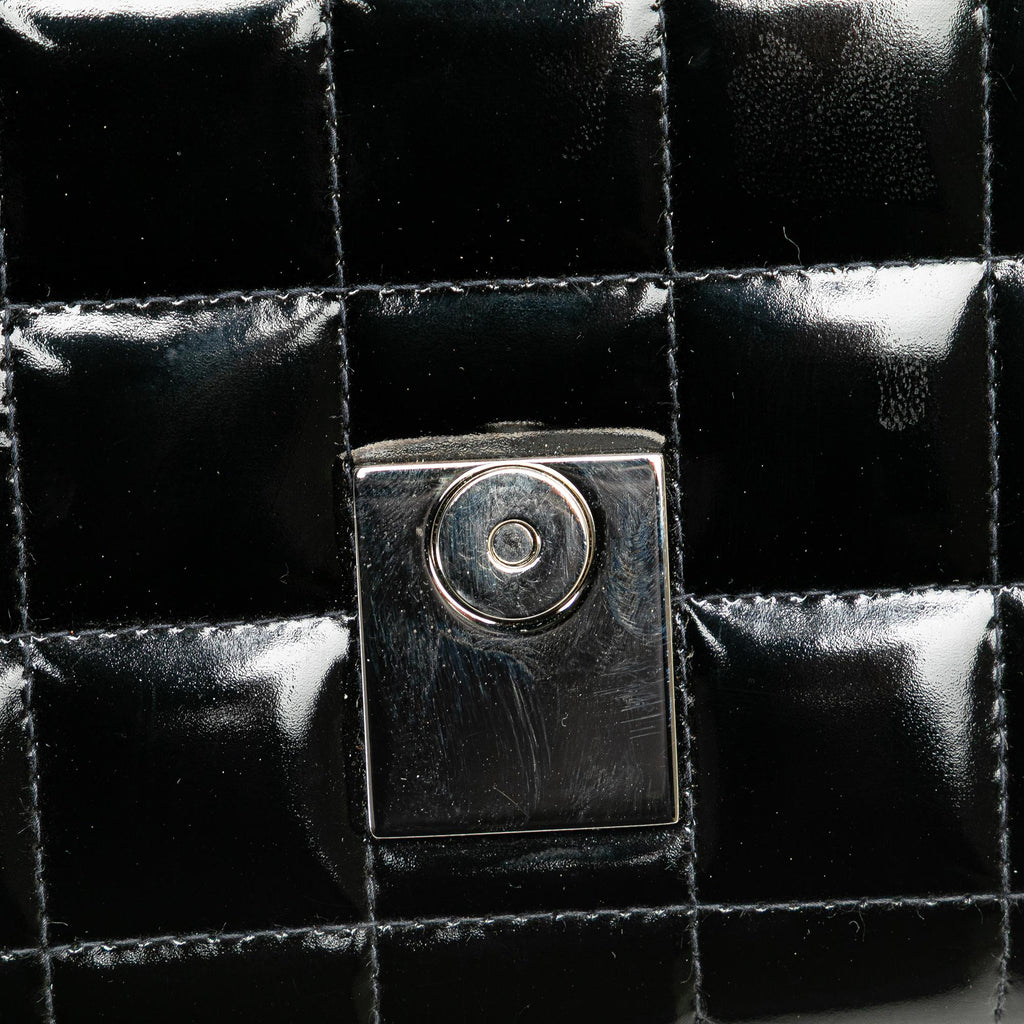 Chanel CC Chocolate Bar Patent Clutch on Chain