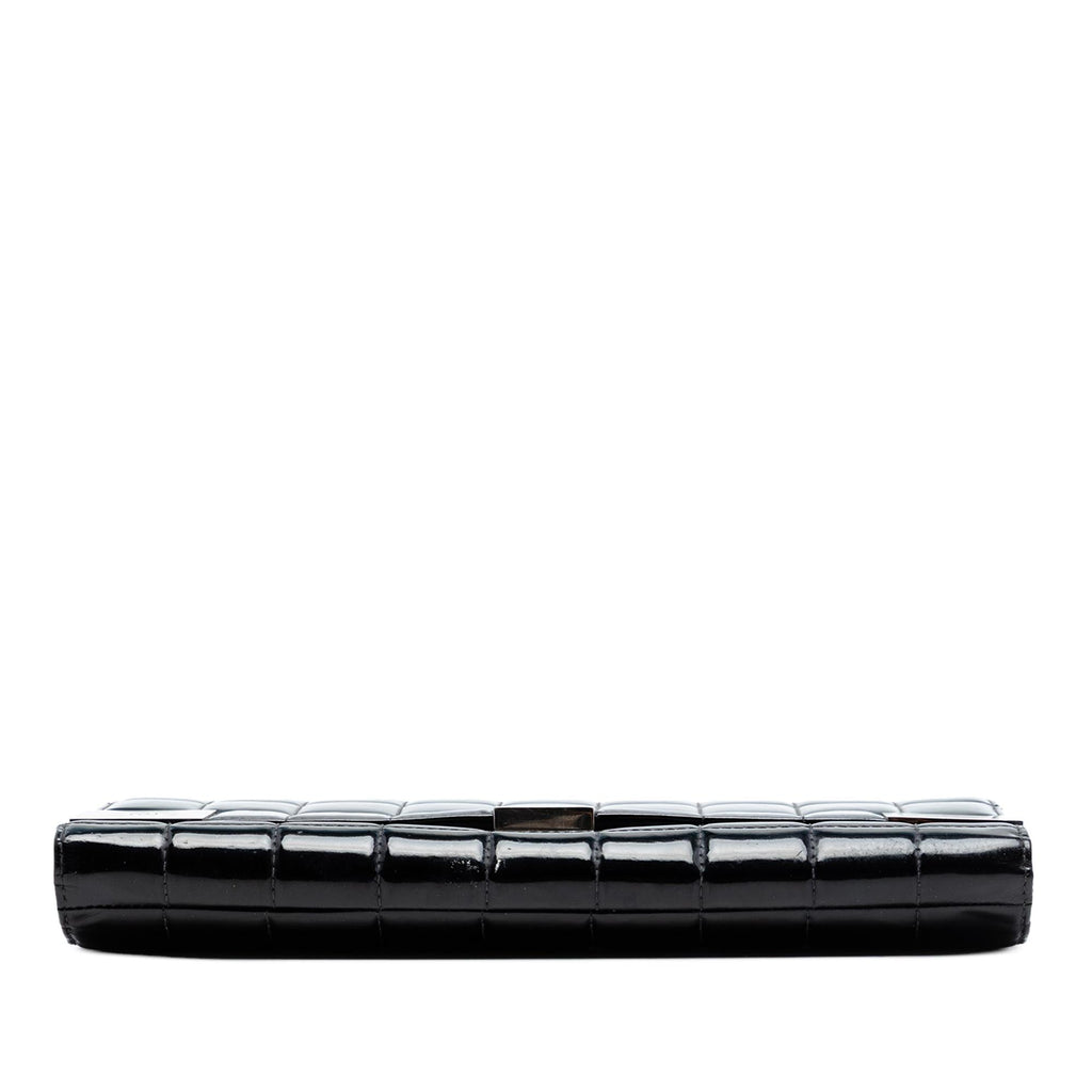 Chanel CC Chocolate Bar Patent Clutch on Chain