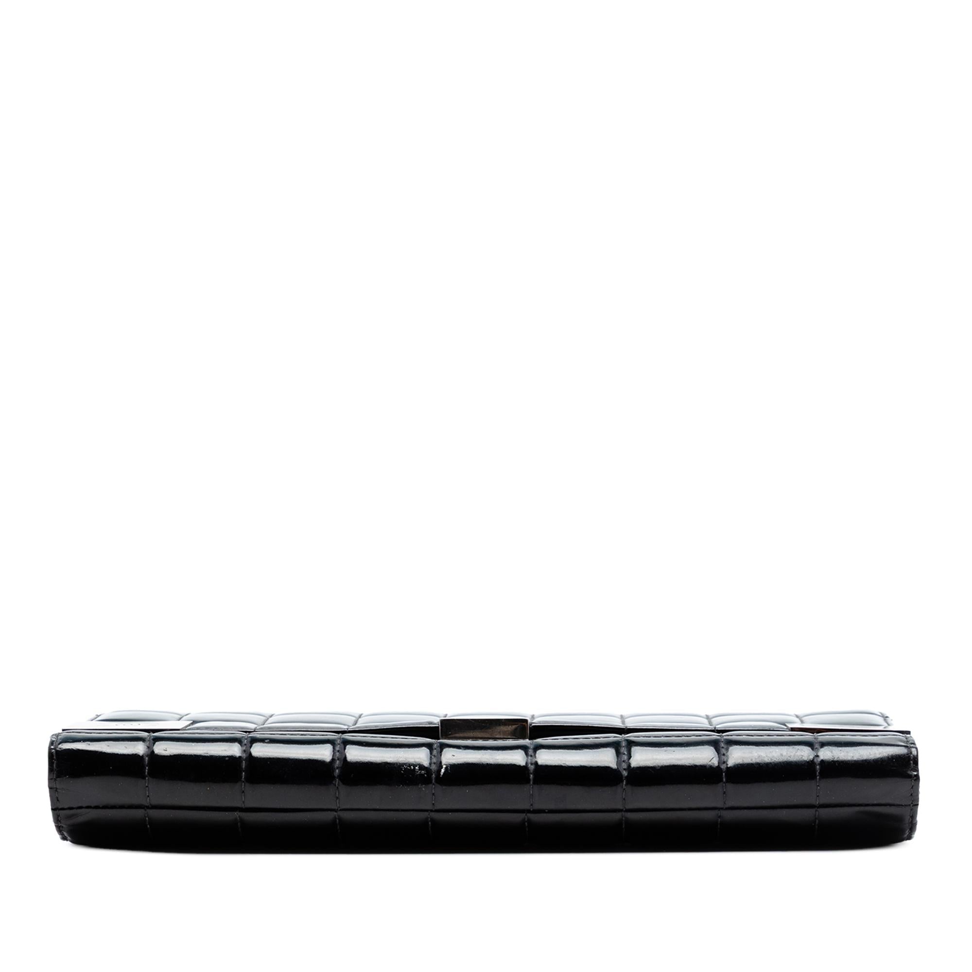 Chanel CC Chocolate Bar Patent Clutch on Chain