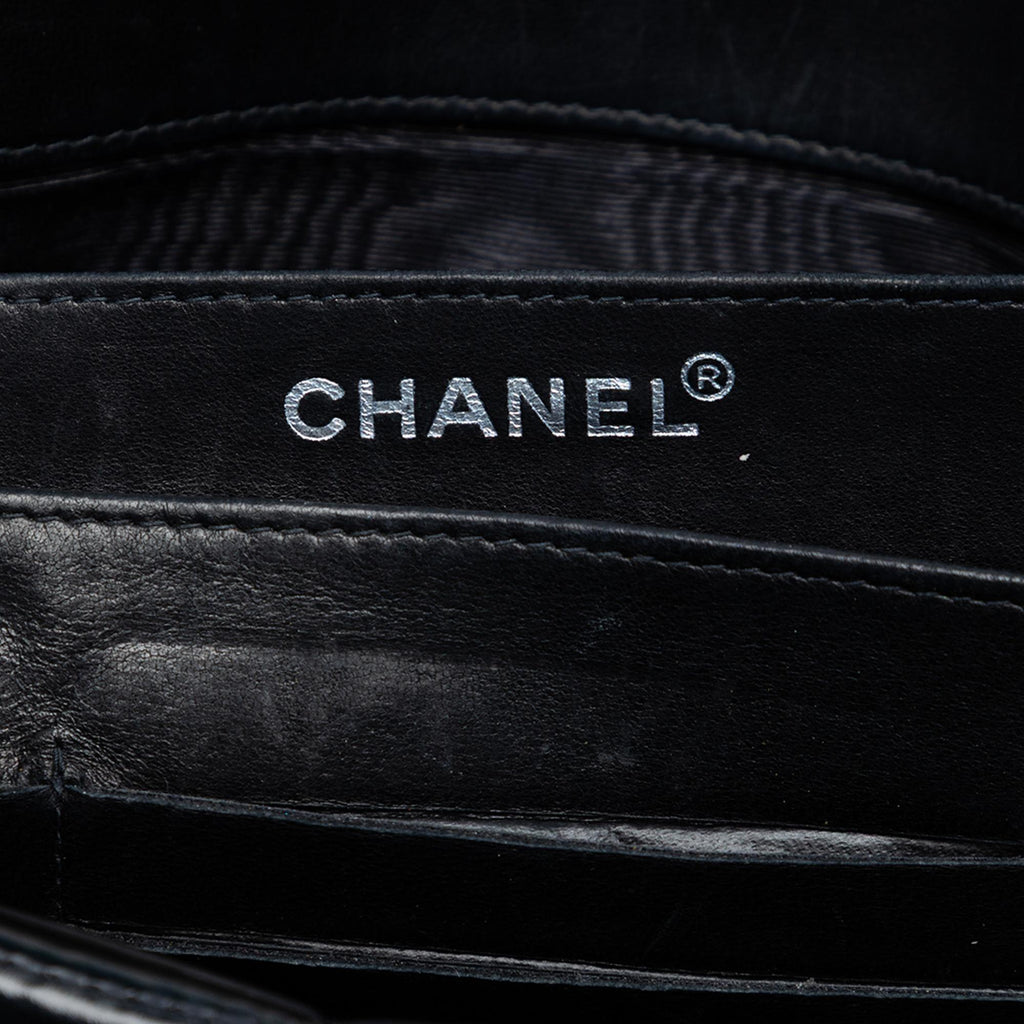Chanel CC Chocolate Bar Patent Clutch on Chain