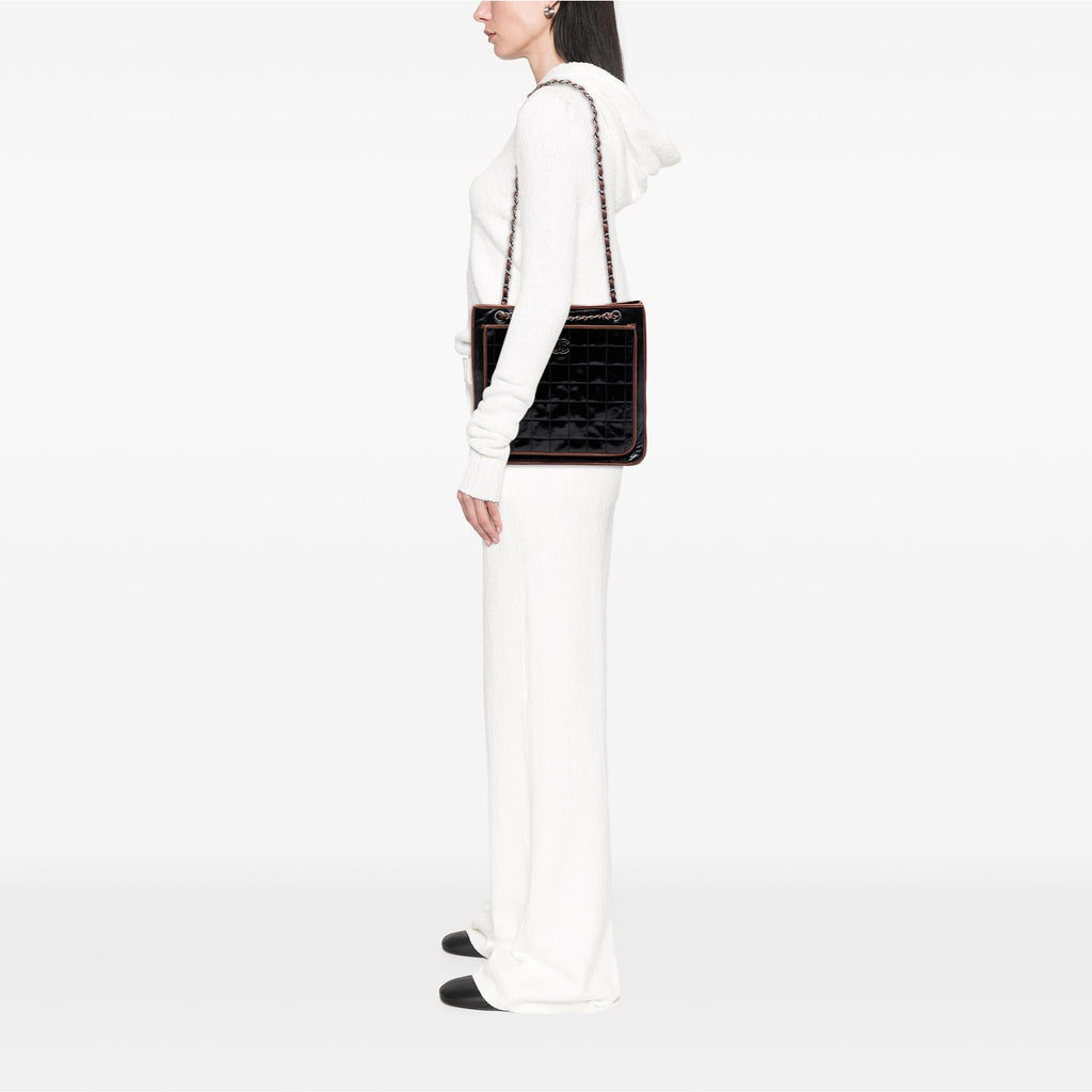 Chanel CC Chocolate Bar Patent Tote