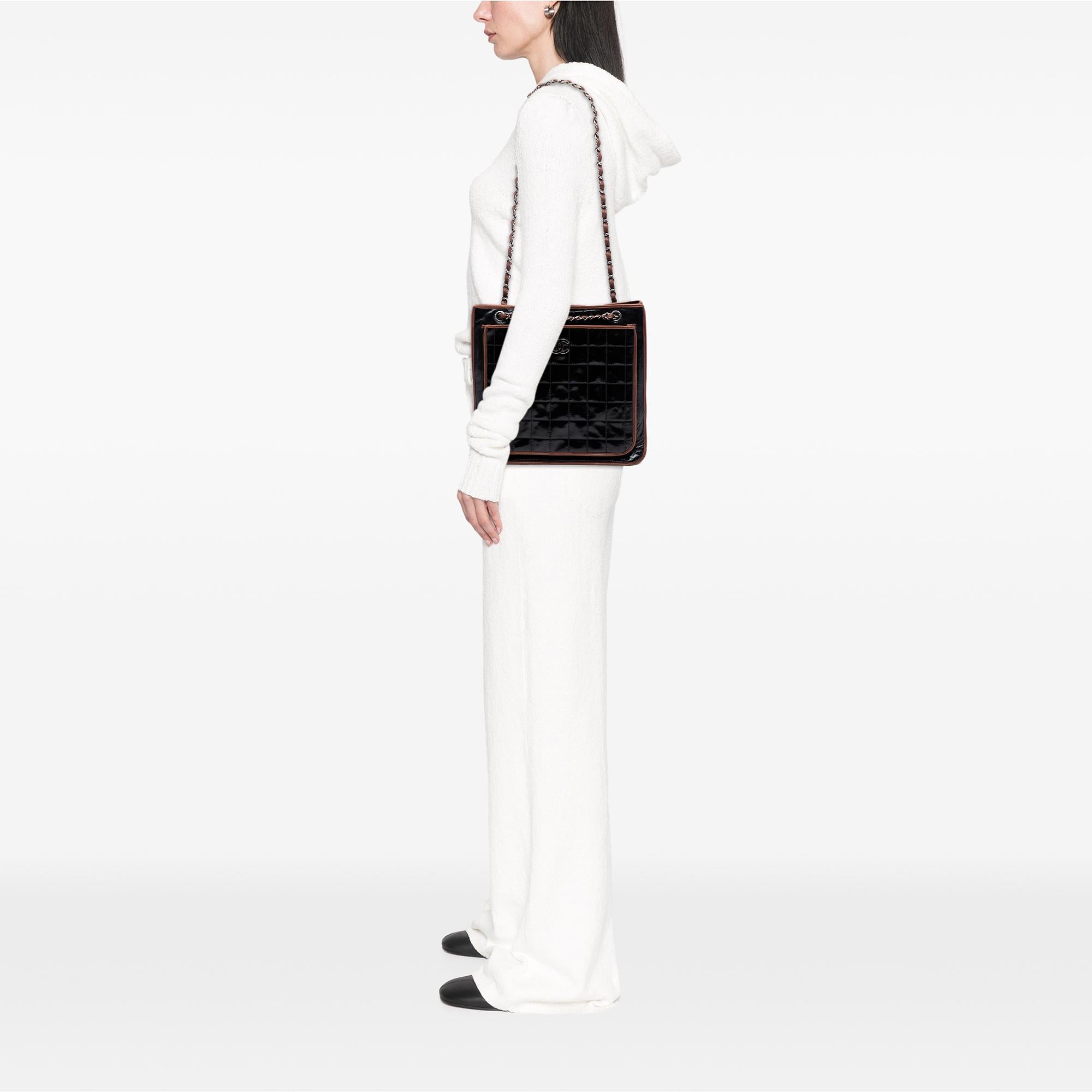 Chanel CC Chocolate Bar Patent Tote
