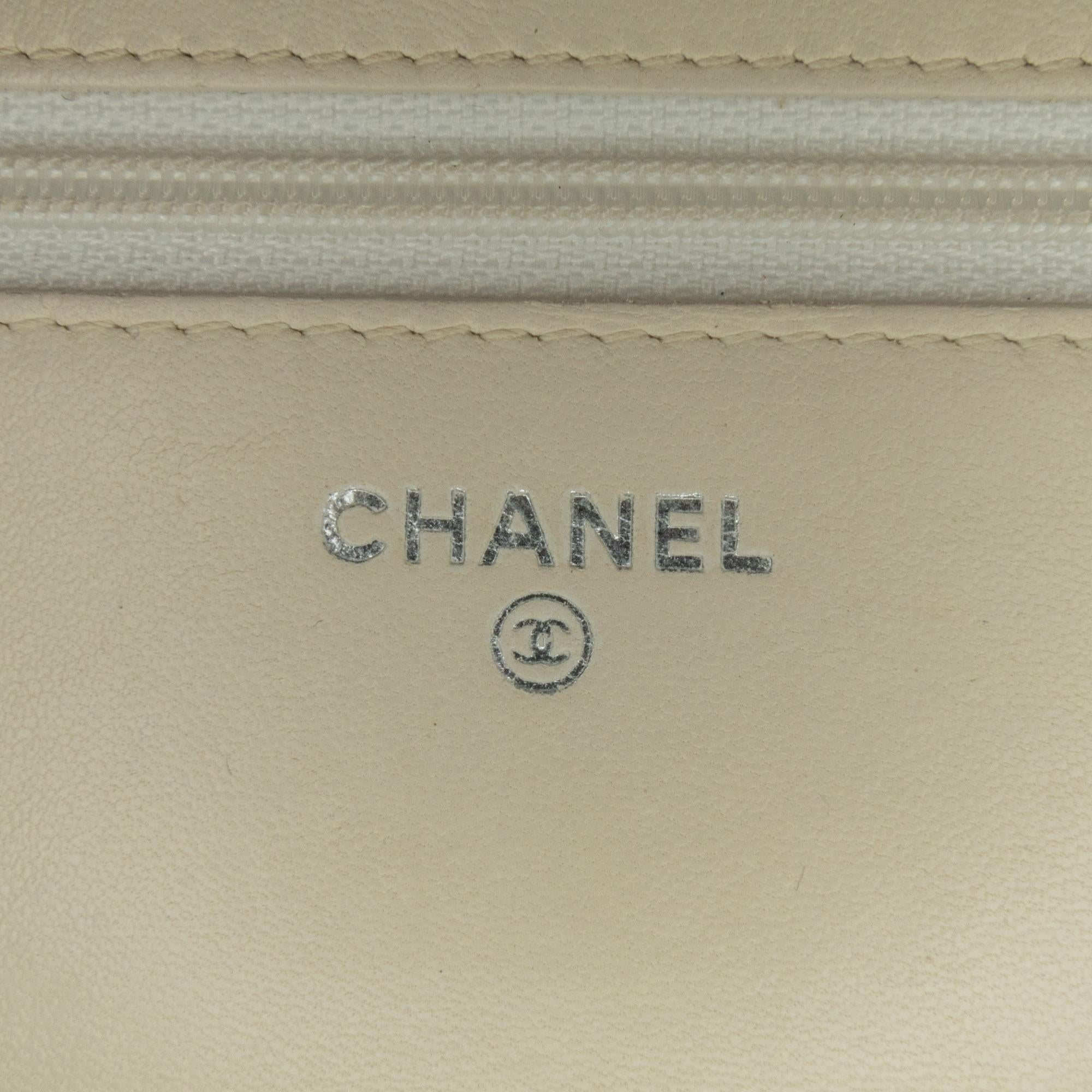Chanel CC Coated Tweed Wallet On Chain