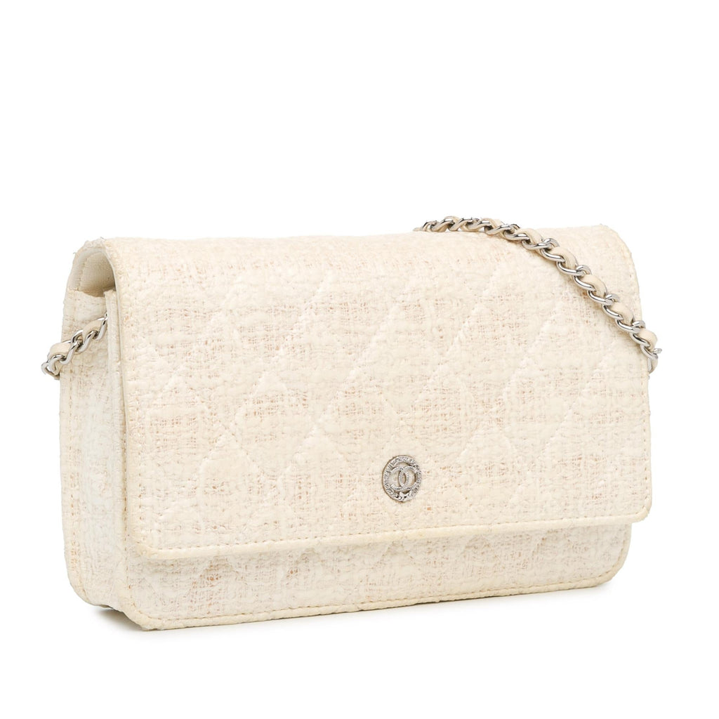 Chanel CC Coated Tweed Wallet On Chain