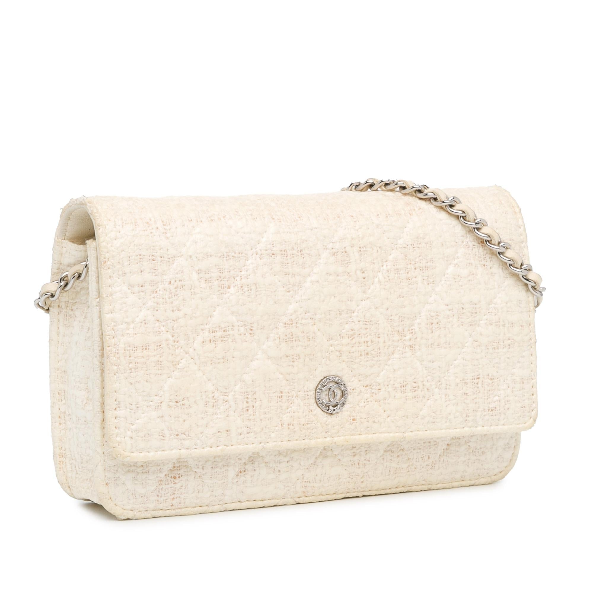 Chanel CC Coated Tweed Wallet On Chain